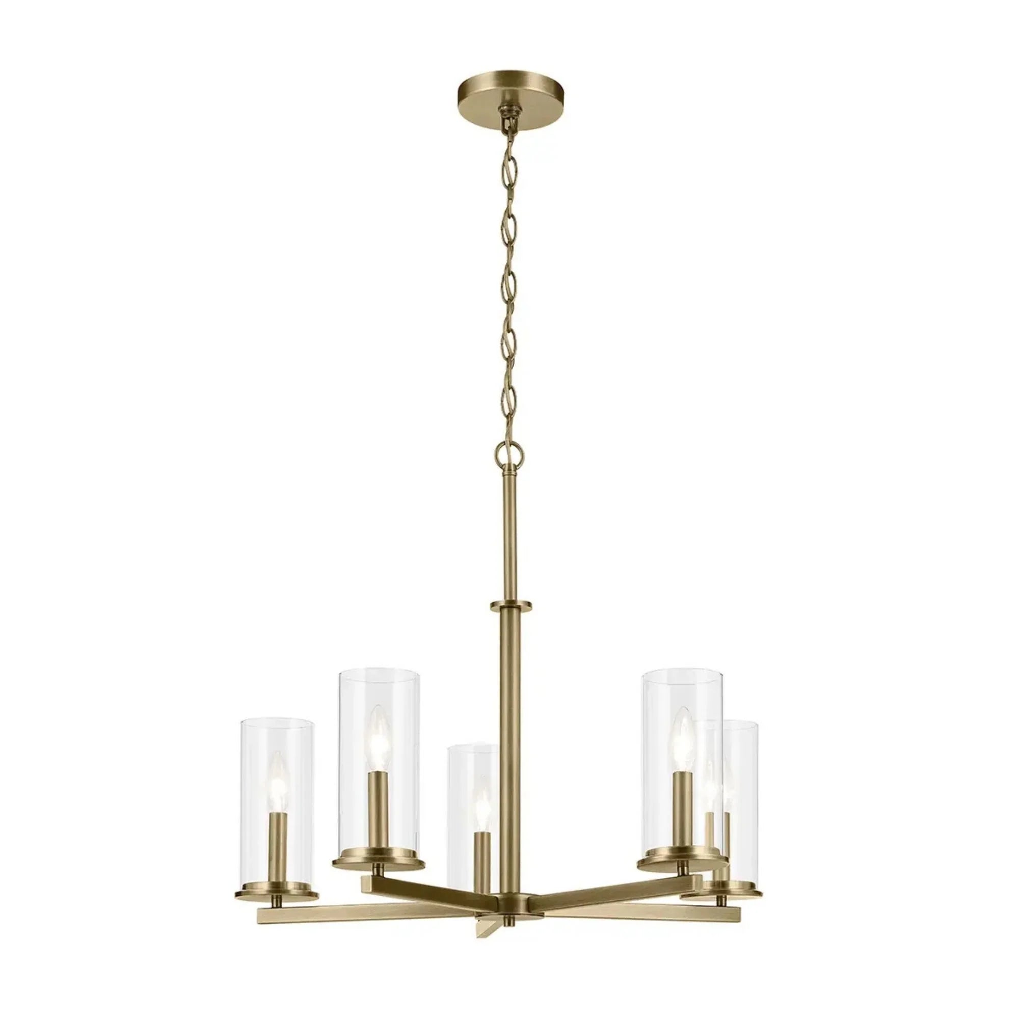 Kichler Lighting - Crosby 26" 5-Light Chandelier, Natural Brass Finish | Bees Lighting