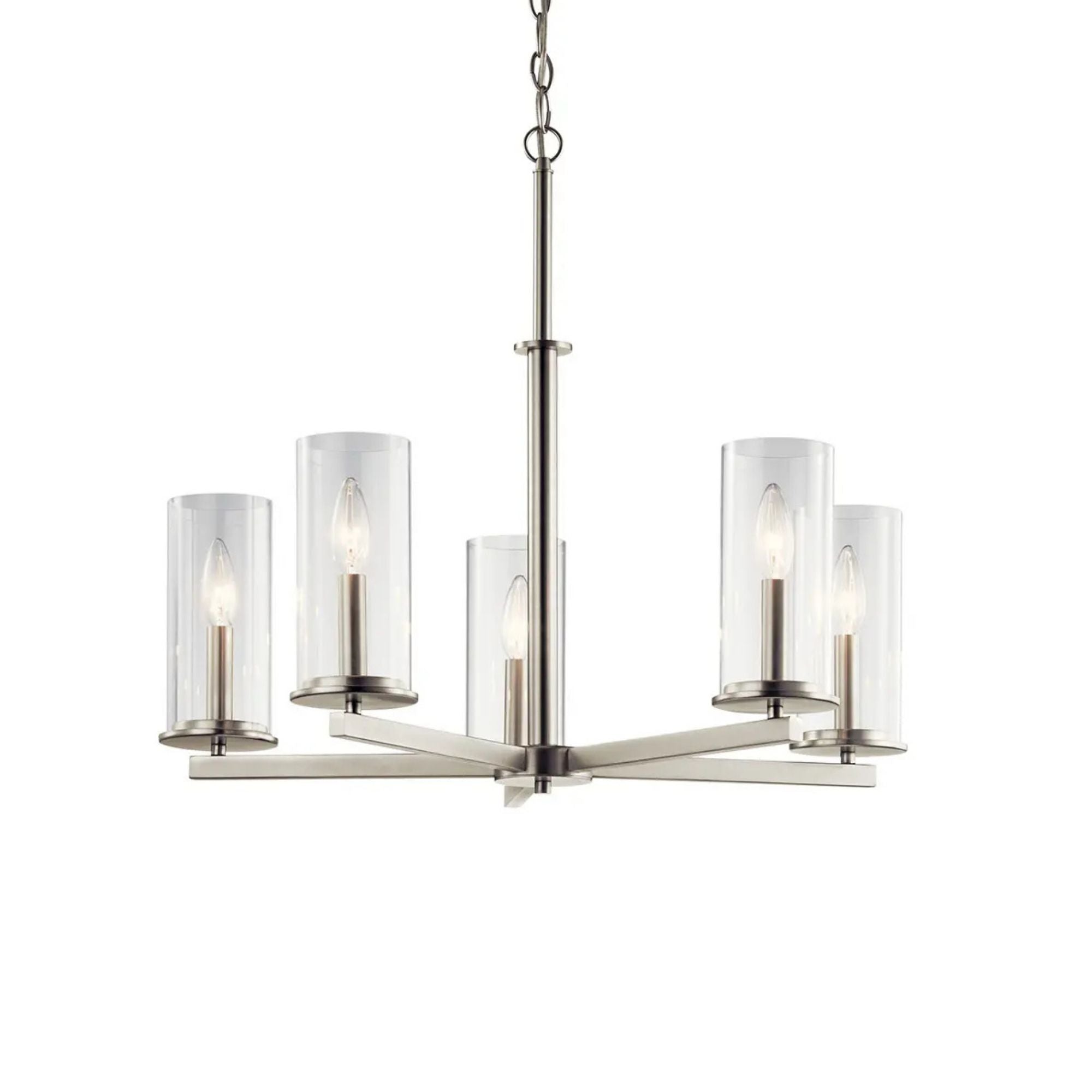 Crosby 26" 5-Light Chandelier, Brushed Nickel Finish