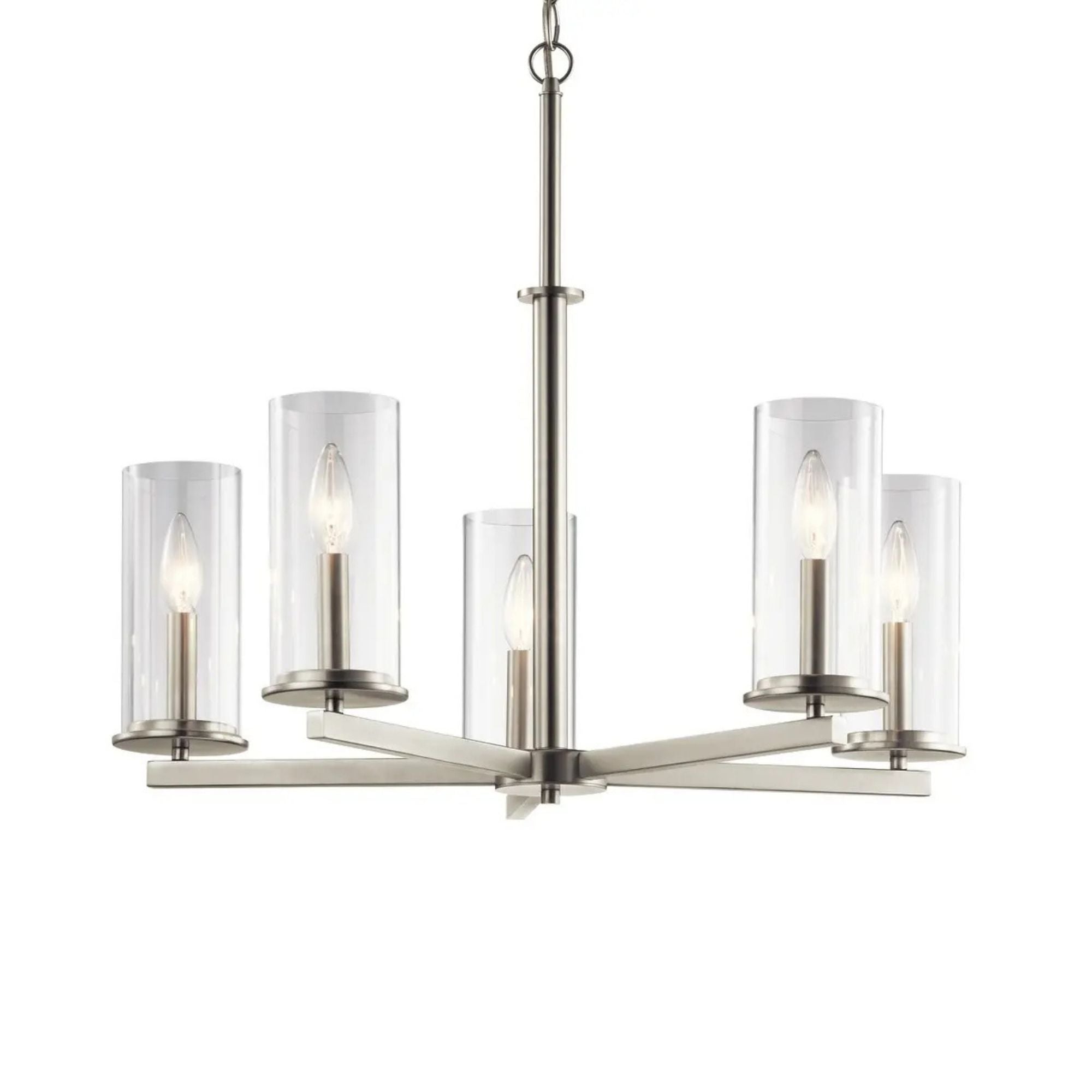 Crosby 26" 5-Light Chandelier, Brushed Nickel Finish