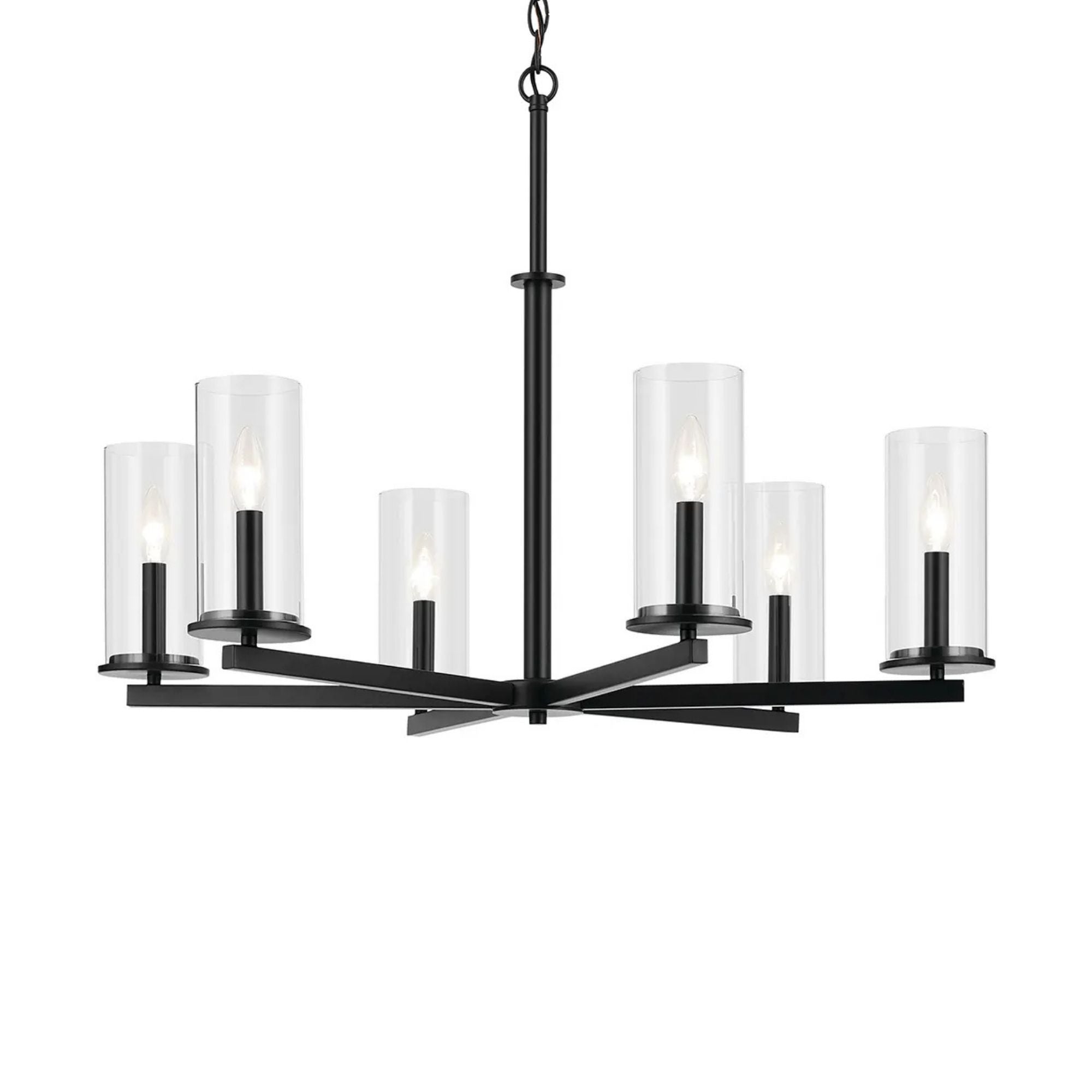 Crosby 32" 6-Light Chandelier, Black Finish