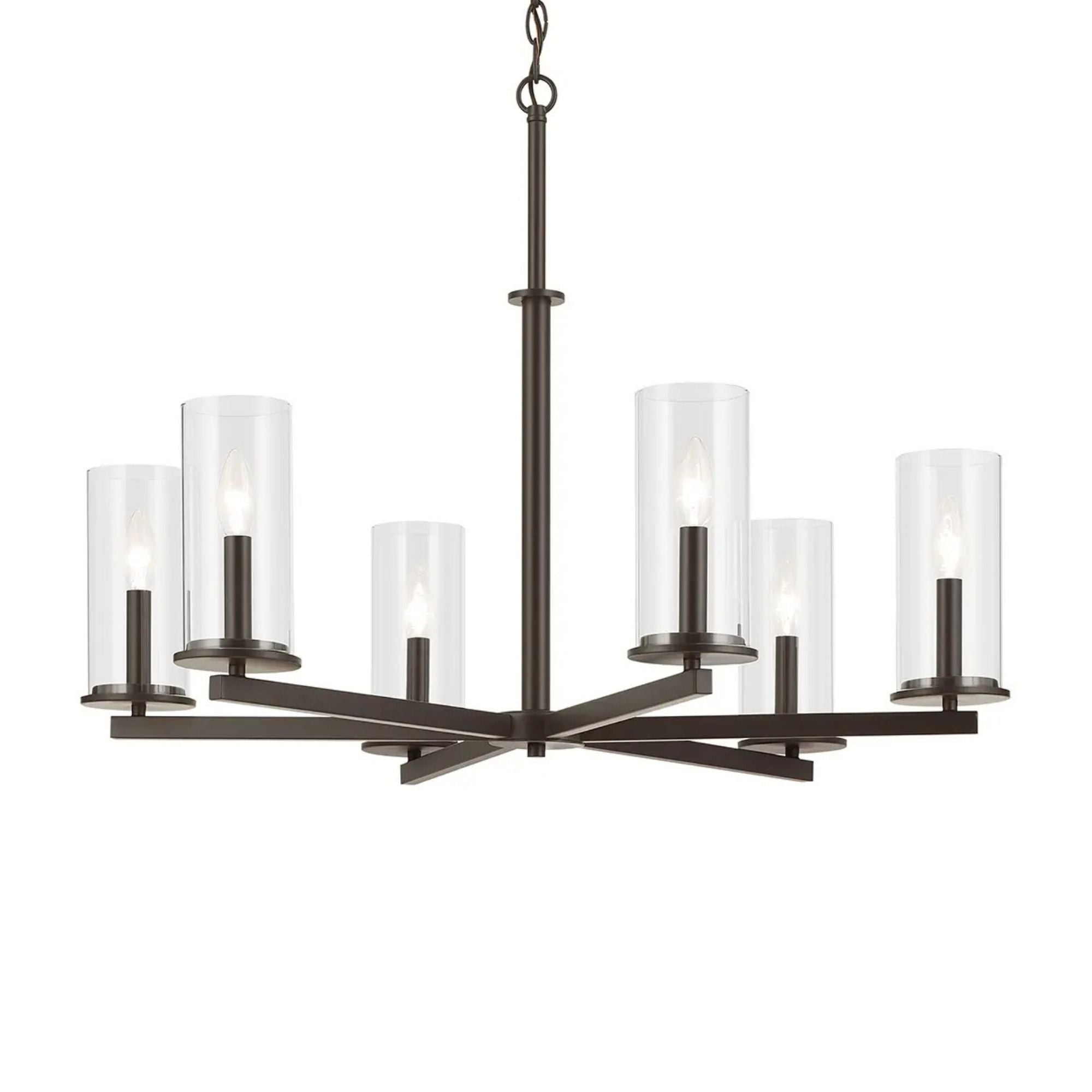 Crosby 32" 6-Light Chandelier, Olde Bronze Finish