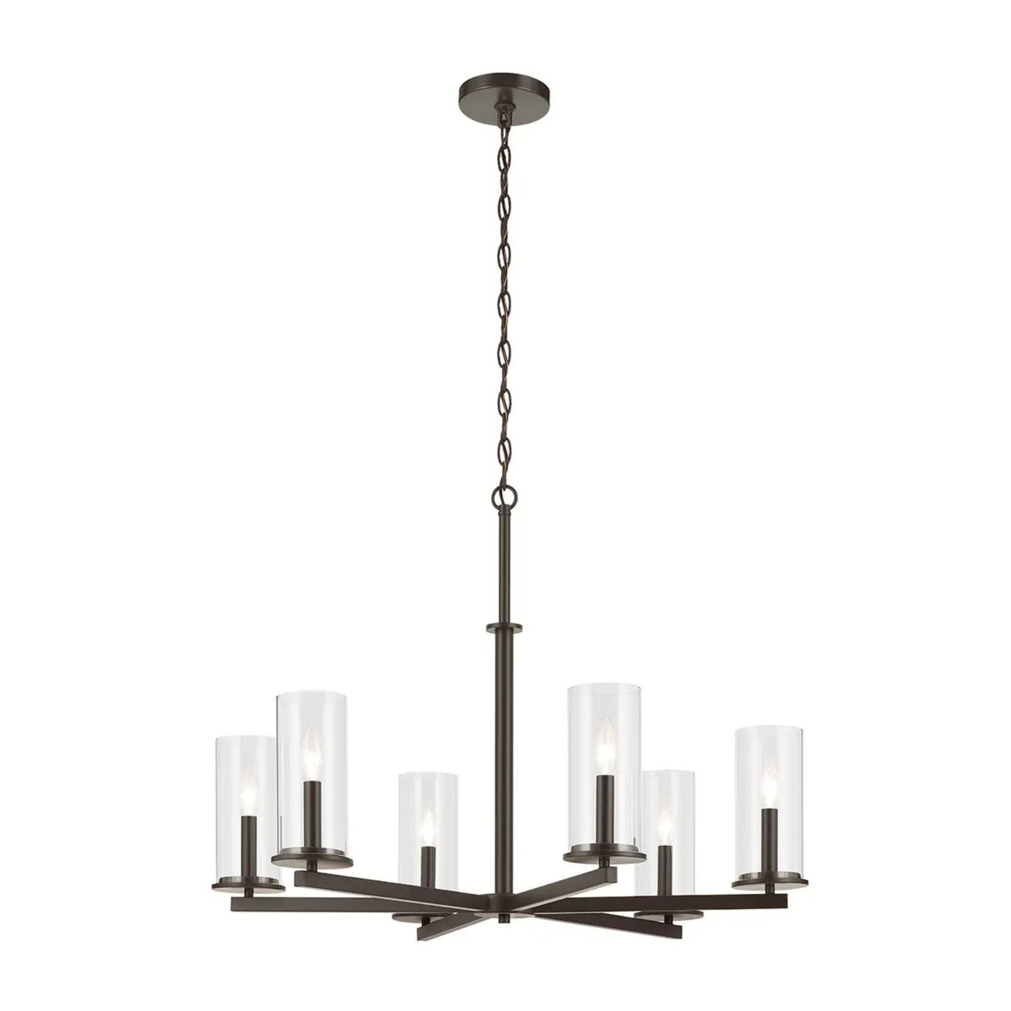 Crosby 32" 6-Light Chandelier, Olde Bronze Finish