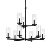 Crosby 32" 9-Light Chandelier, Black Finish