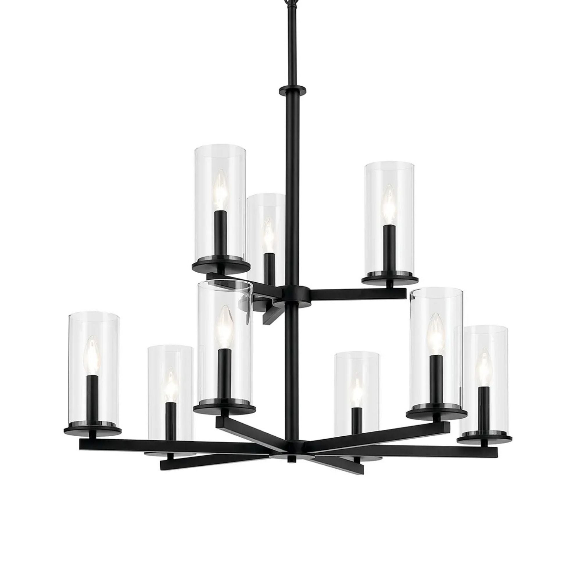 Crosby 32" 9-Light Chandelier, Black Finish