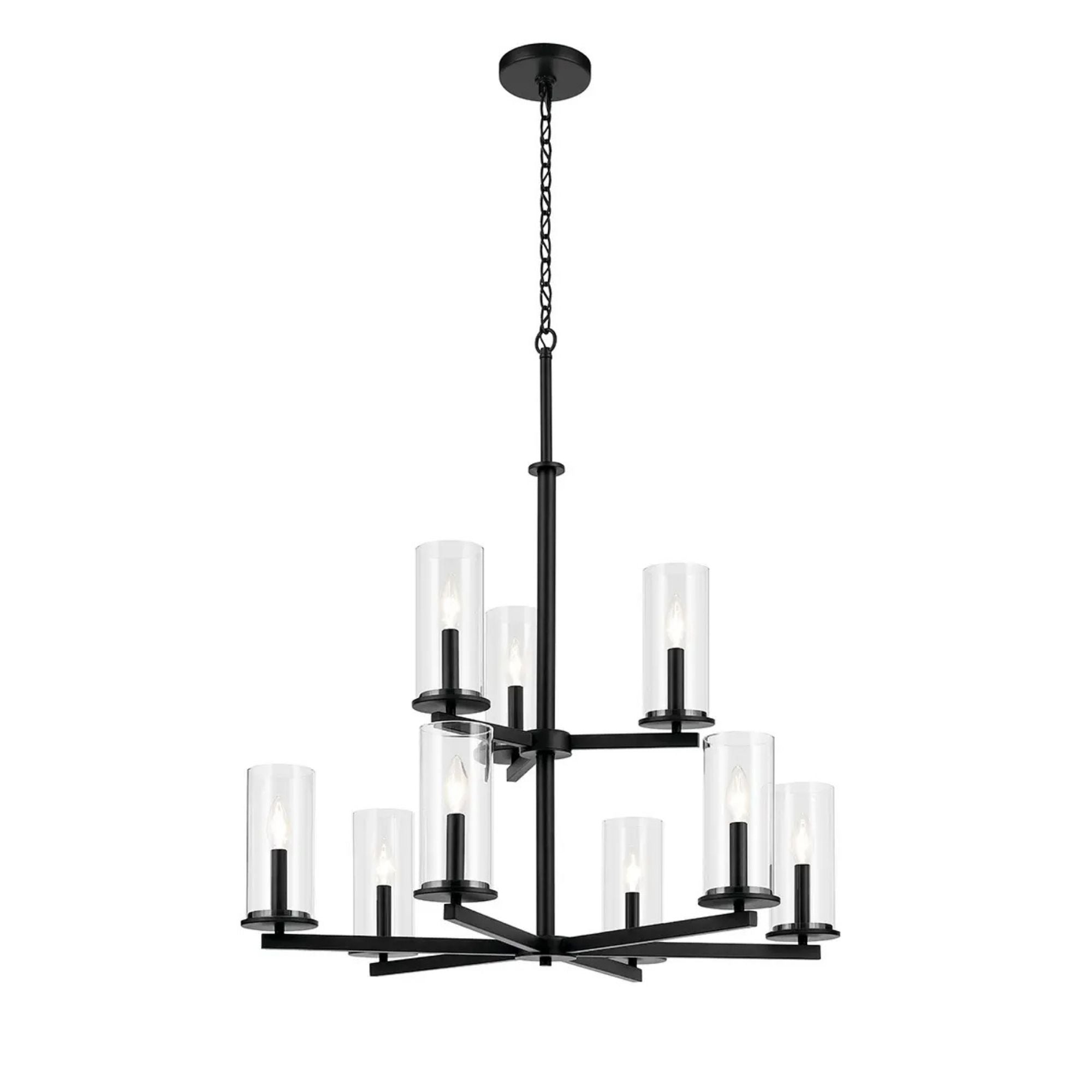 Crosby 32" 9-Light Chandelier, Black Finish