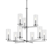 Crosby 32" 9-Light Chandelier, Chrome Finish