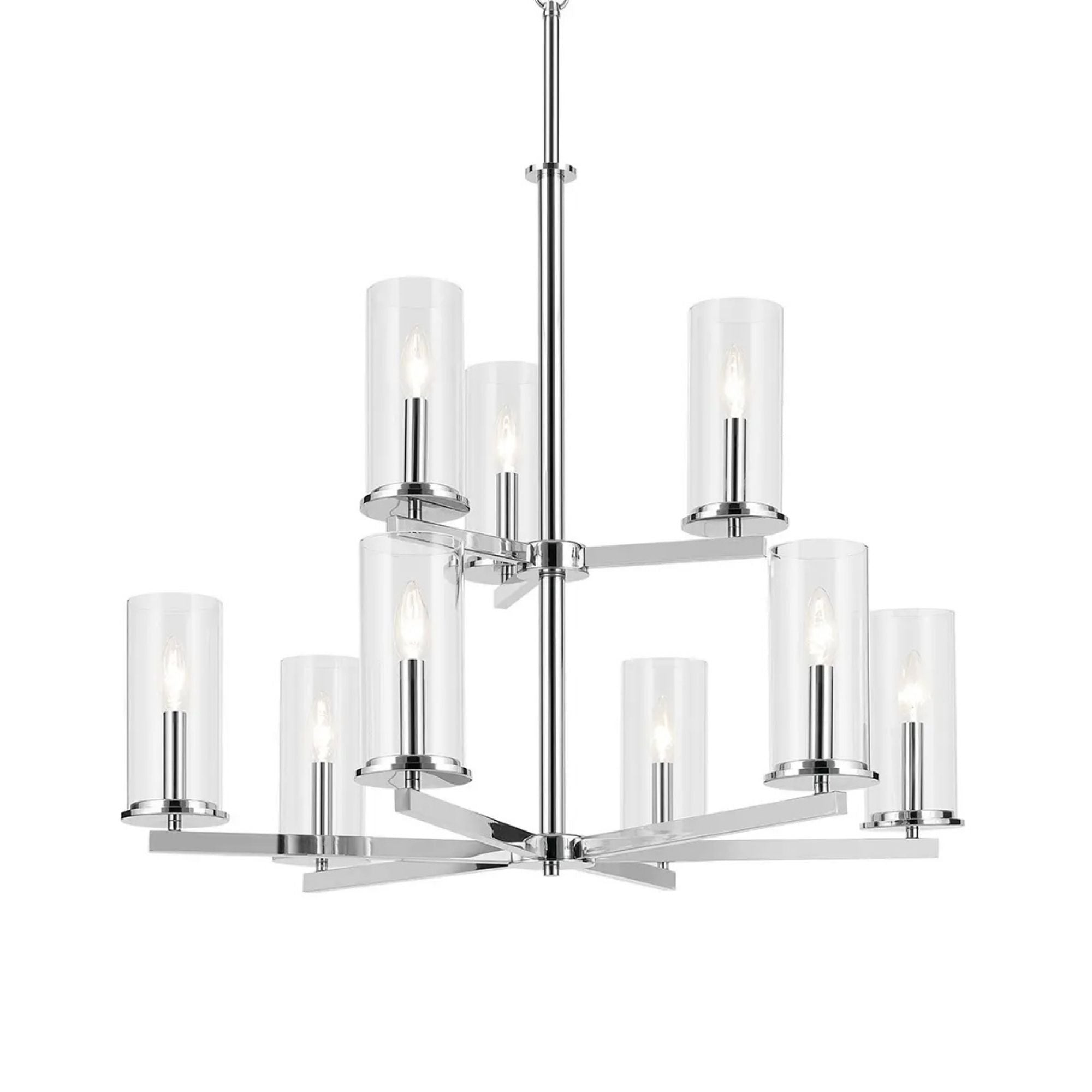 Crosby 32" 9-Light Chandelier, Chrome Finish