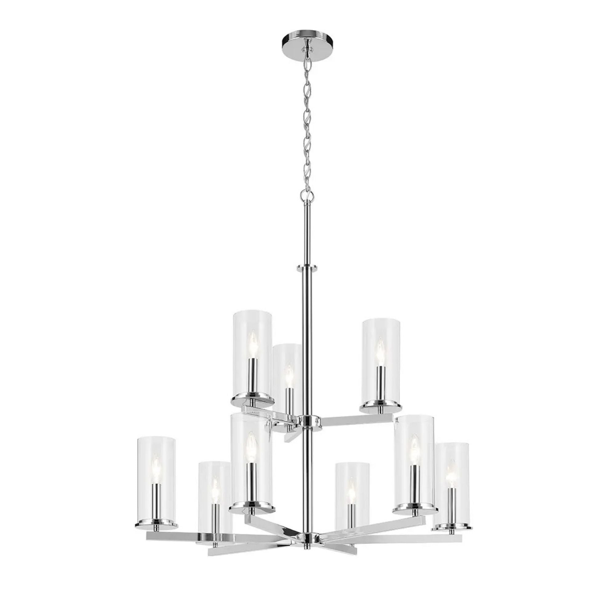 Crosby 32" 9-Light Chandelier, Chrome Finish