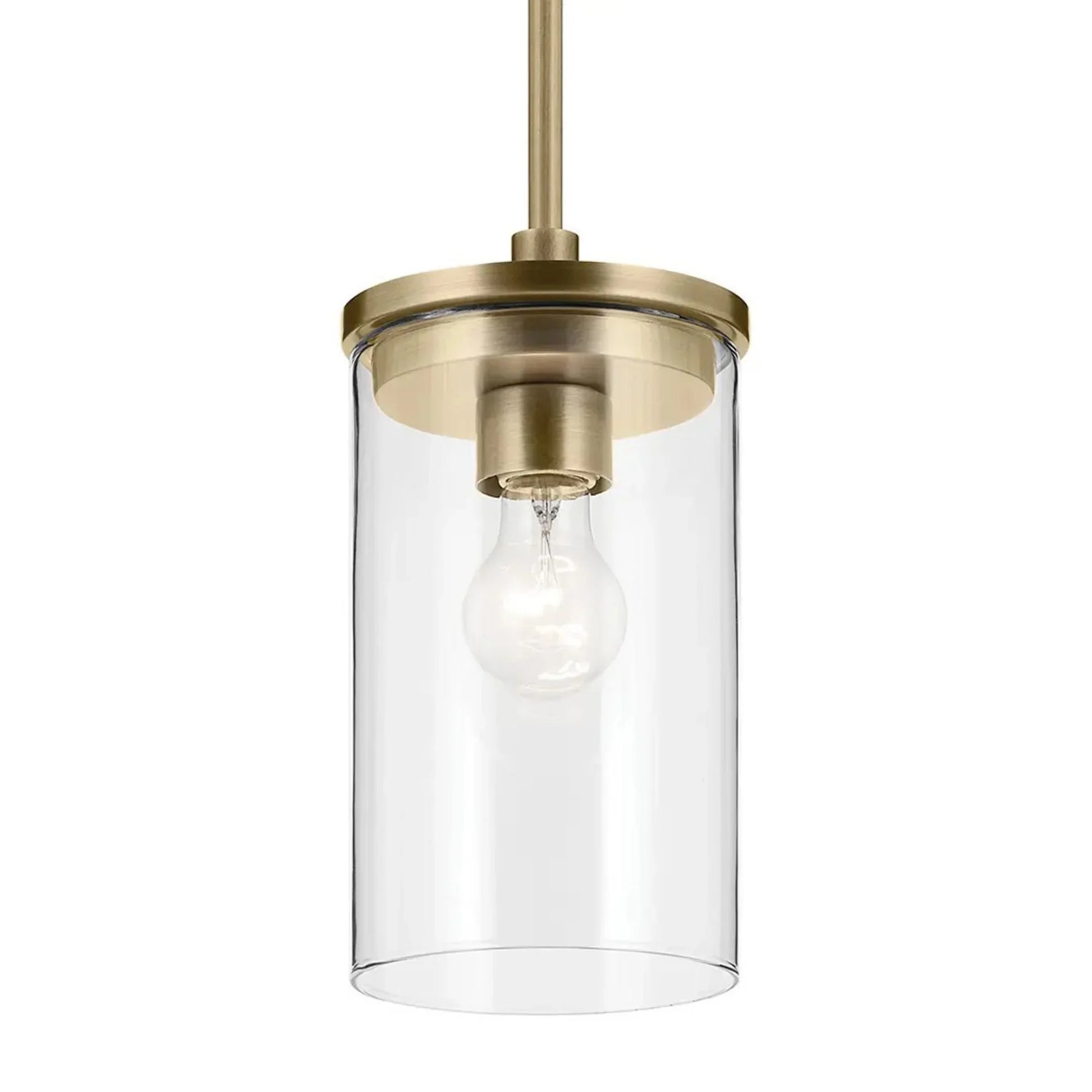 Kichler Lighting - Crosby 6" Mini Pendant, Natural Brass Finish | Bees Lighting