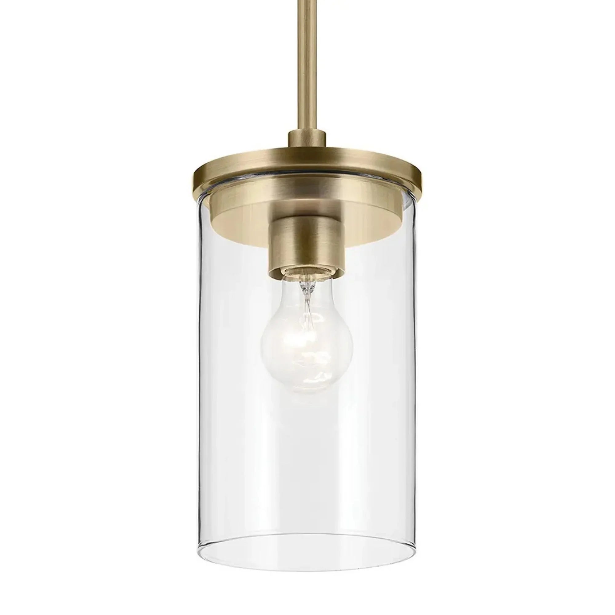 Kichler Lighting - Crosby 6" Mini Pendant, Natural Brass Finish | Bees Lighting