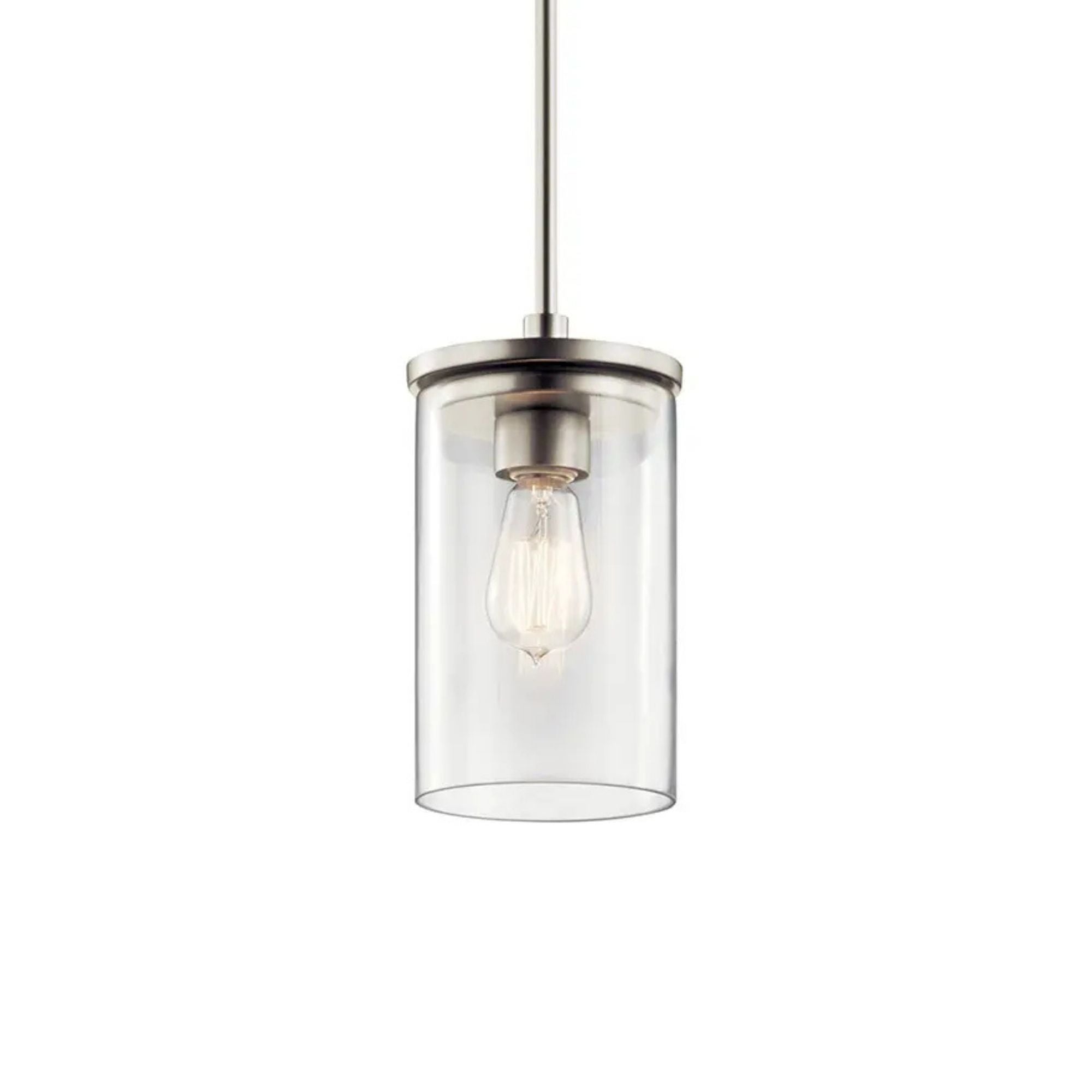 Crosby 6" Mini Pendant, Brushed Nickel Finish