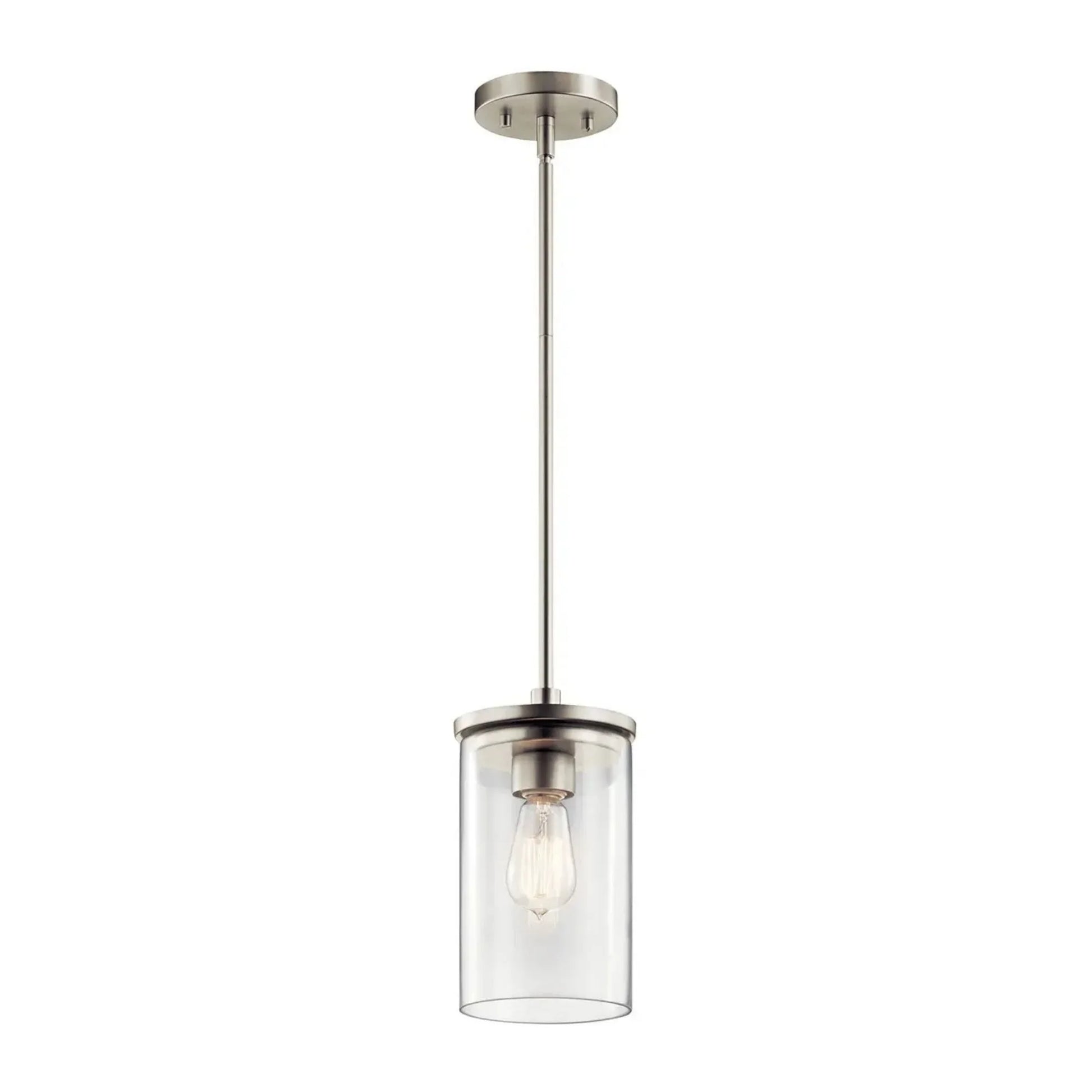 Kichler Lighting - Crosby 6" Mini Pendant, Brushed Nickel Finish | Bees Lighting
