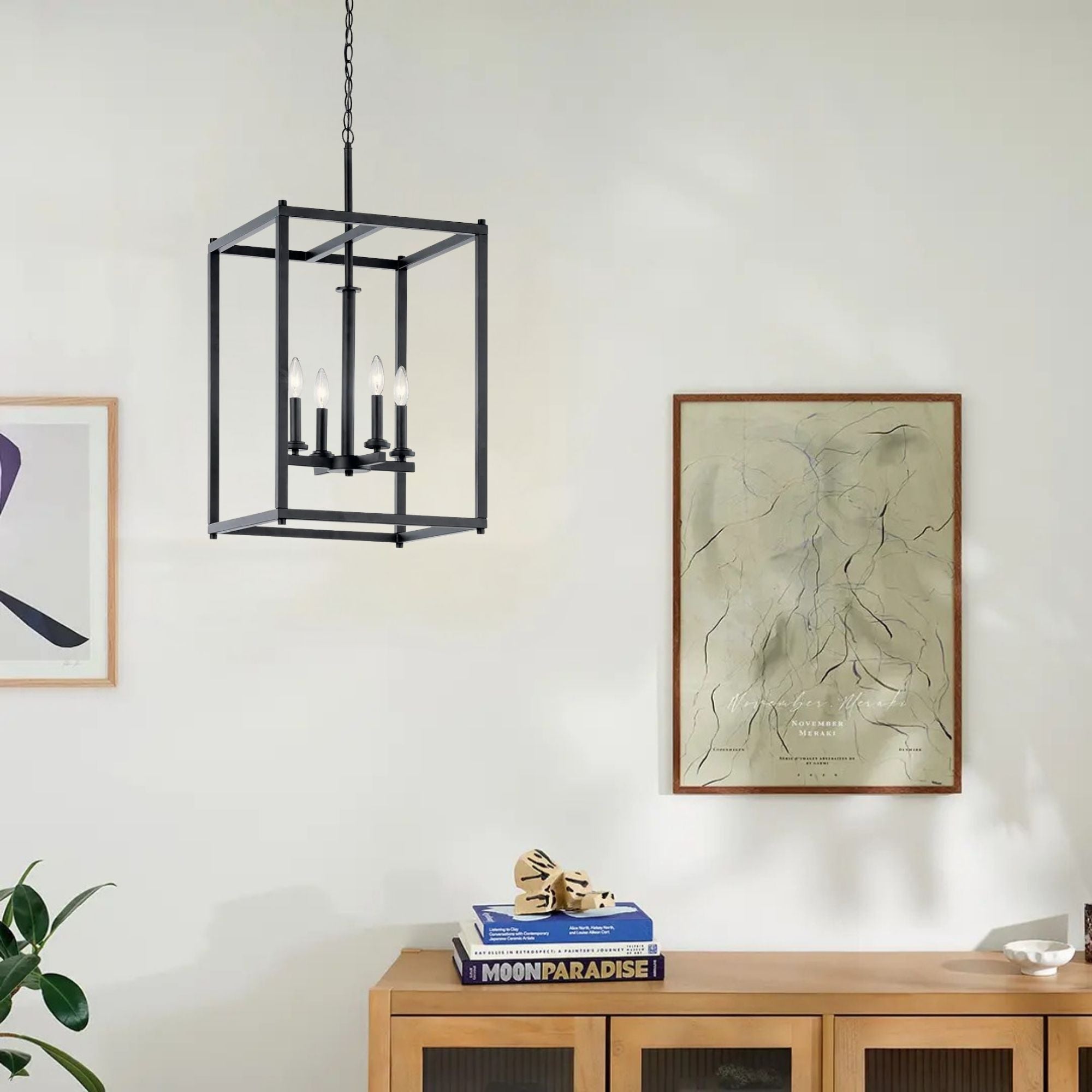 Crosby 16" 4-Light Foyer Pendant, Black Finish