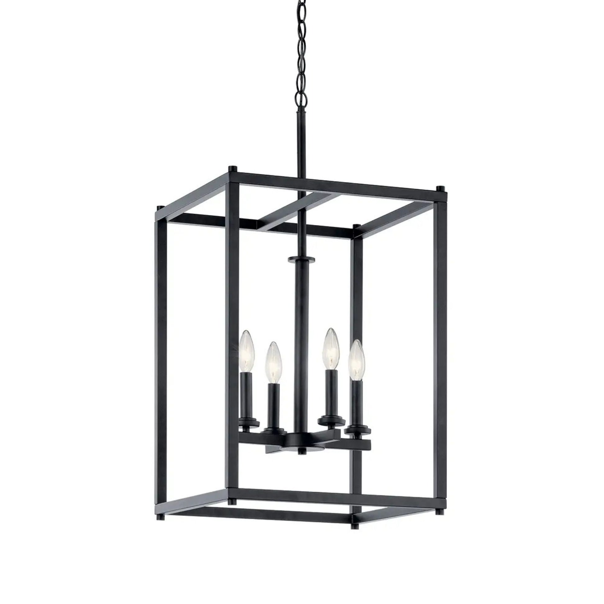 Crosby 16" 4-Light Foyer Pendant, Black Finish - Bees Lighting