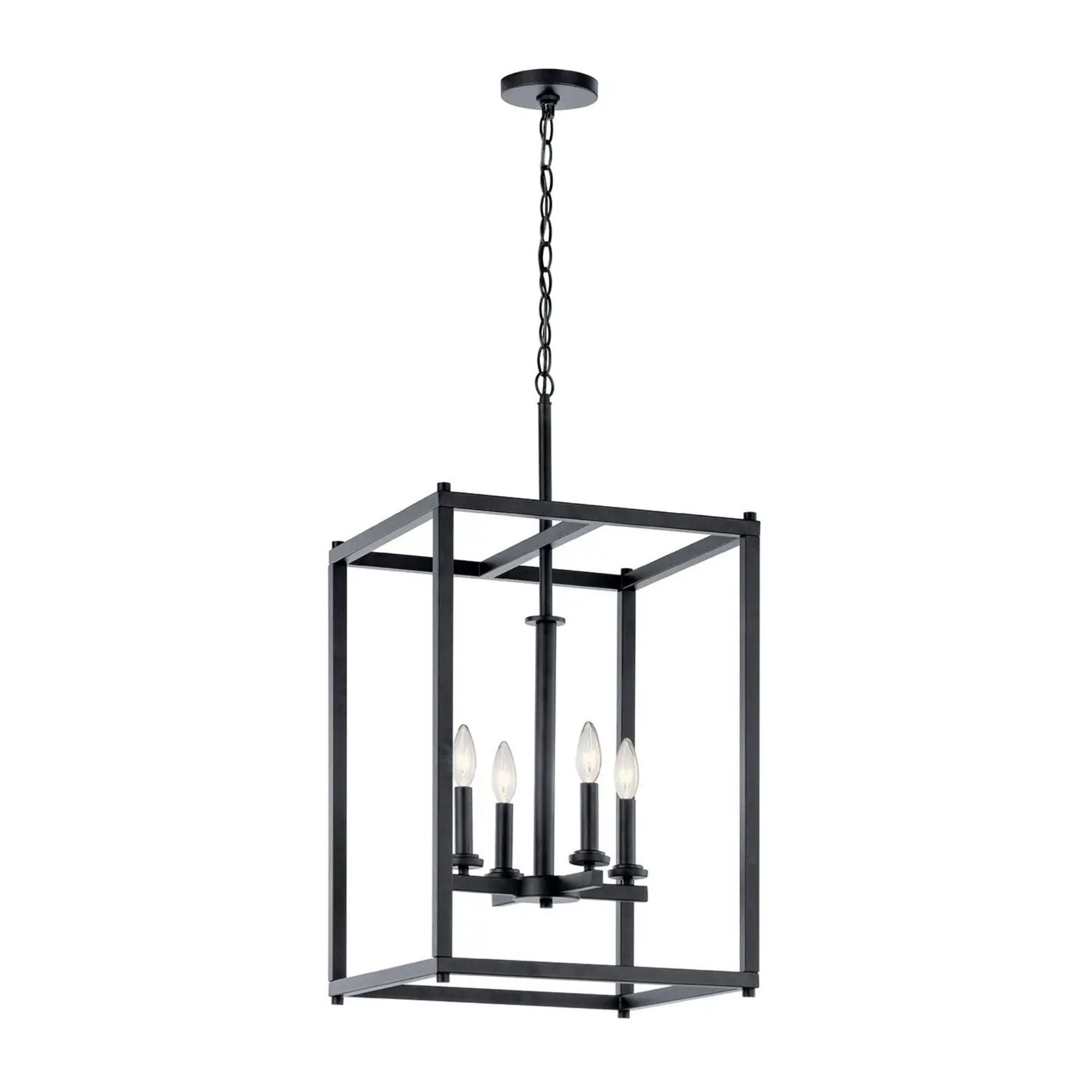 Crosby 16" 4-Light Foyer Pendant, Black Finish - Bees Lighting