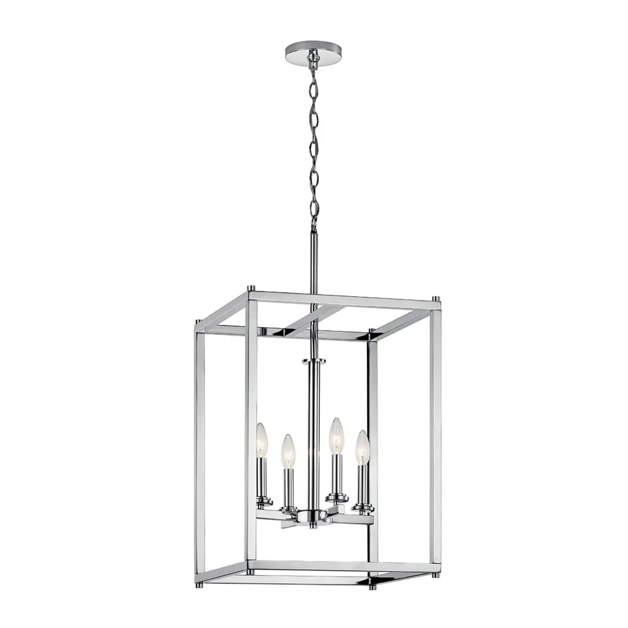 Crosby 16" 4-Light Foyer Pendant, Chrome Finish