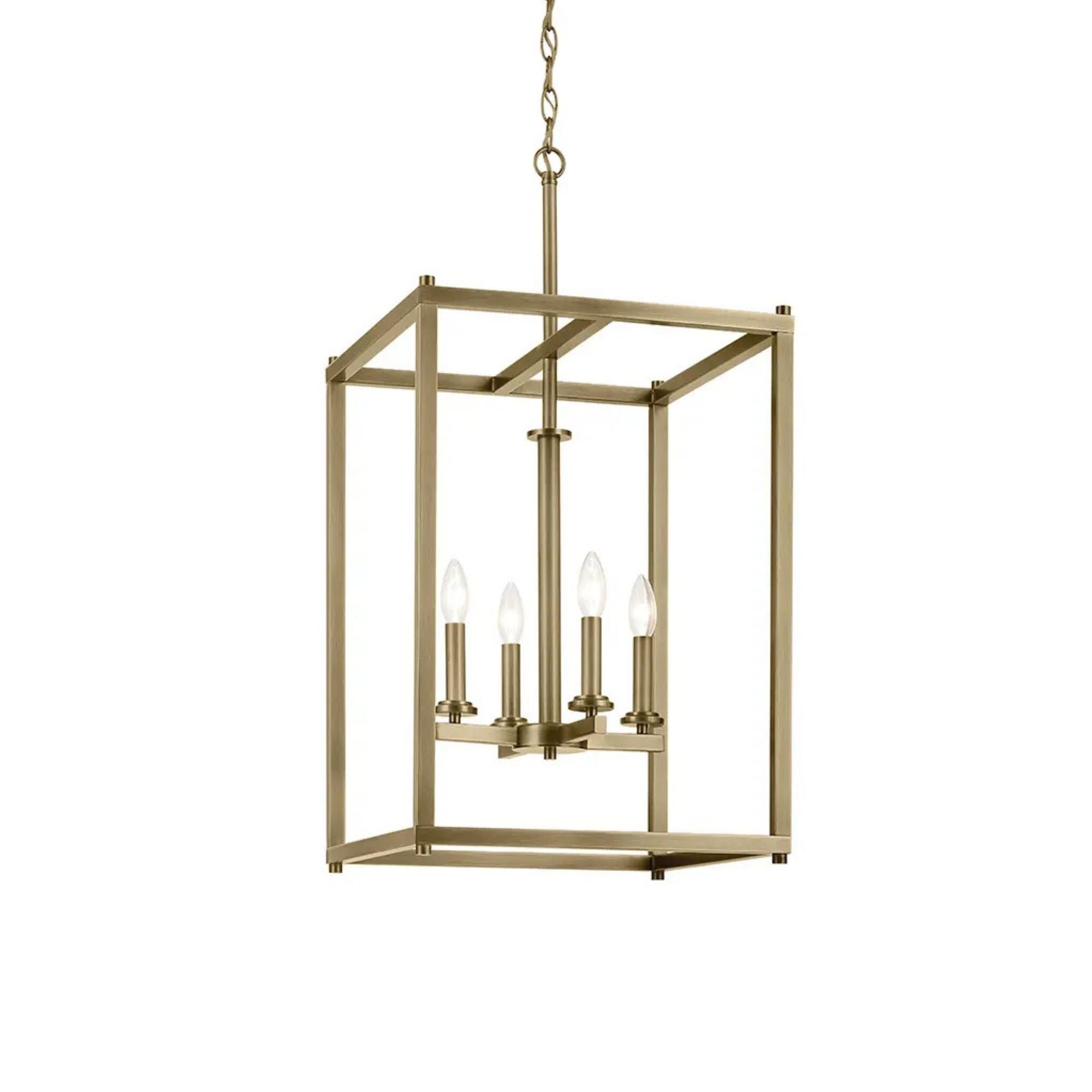 Crosby 16" 4-Light Foyer Pendant, Natural Brass Finish