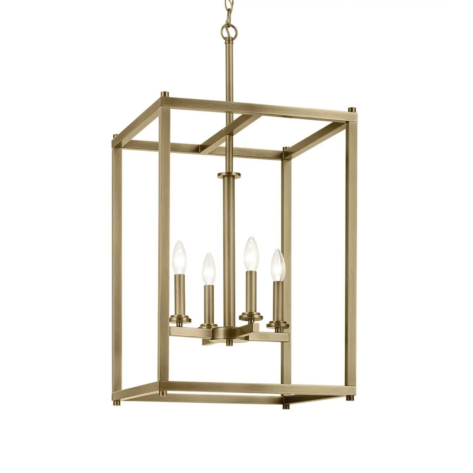 Crosby 16" 4-Light Foyer Pendant, Natural Brass Finish