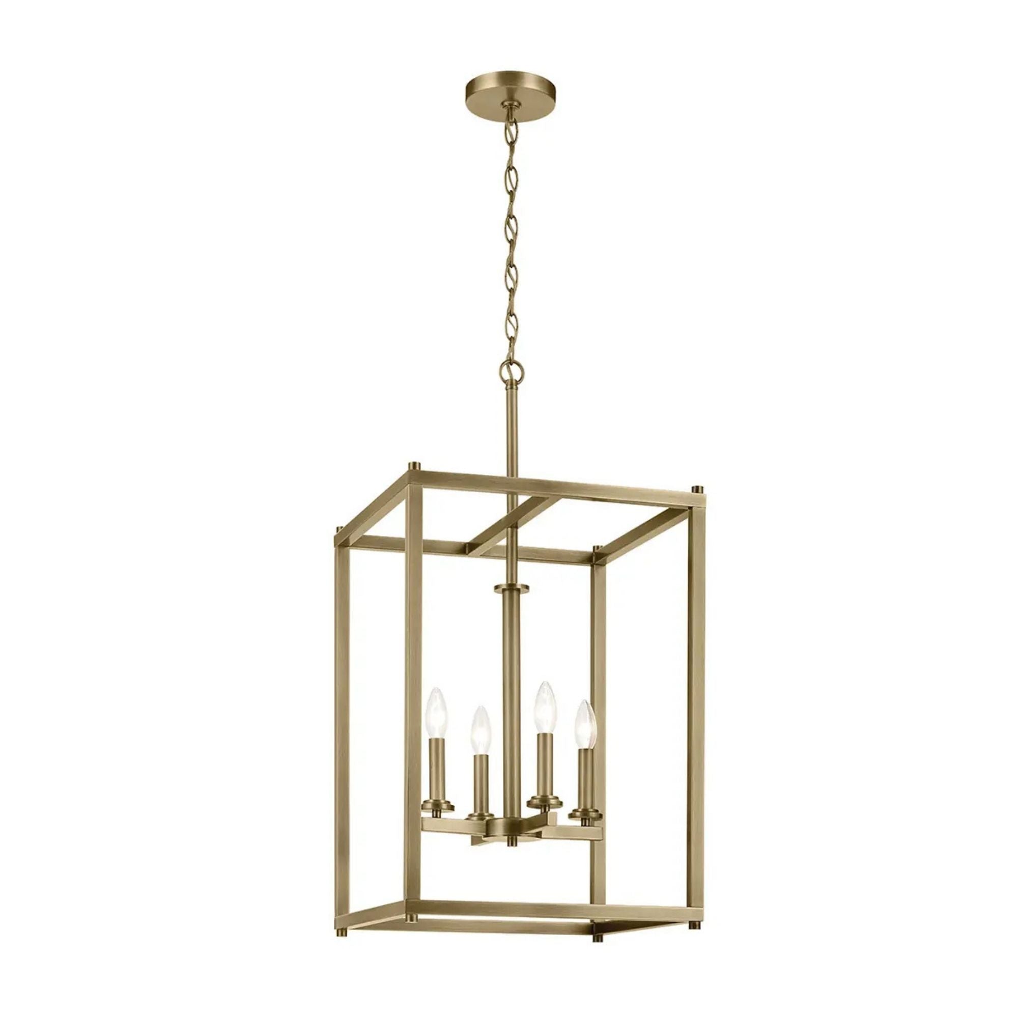Crosby 16" 4-Light Foyer Pendant, Natural Brass Finish