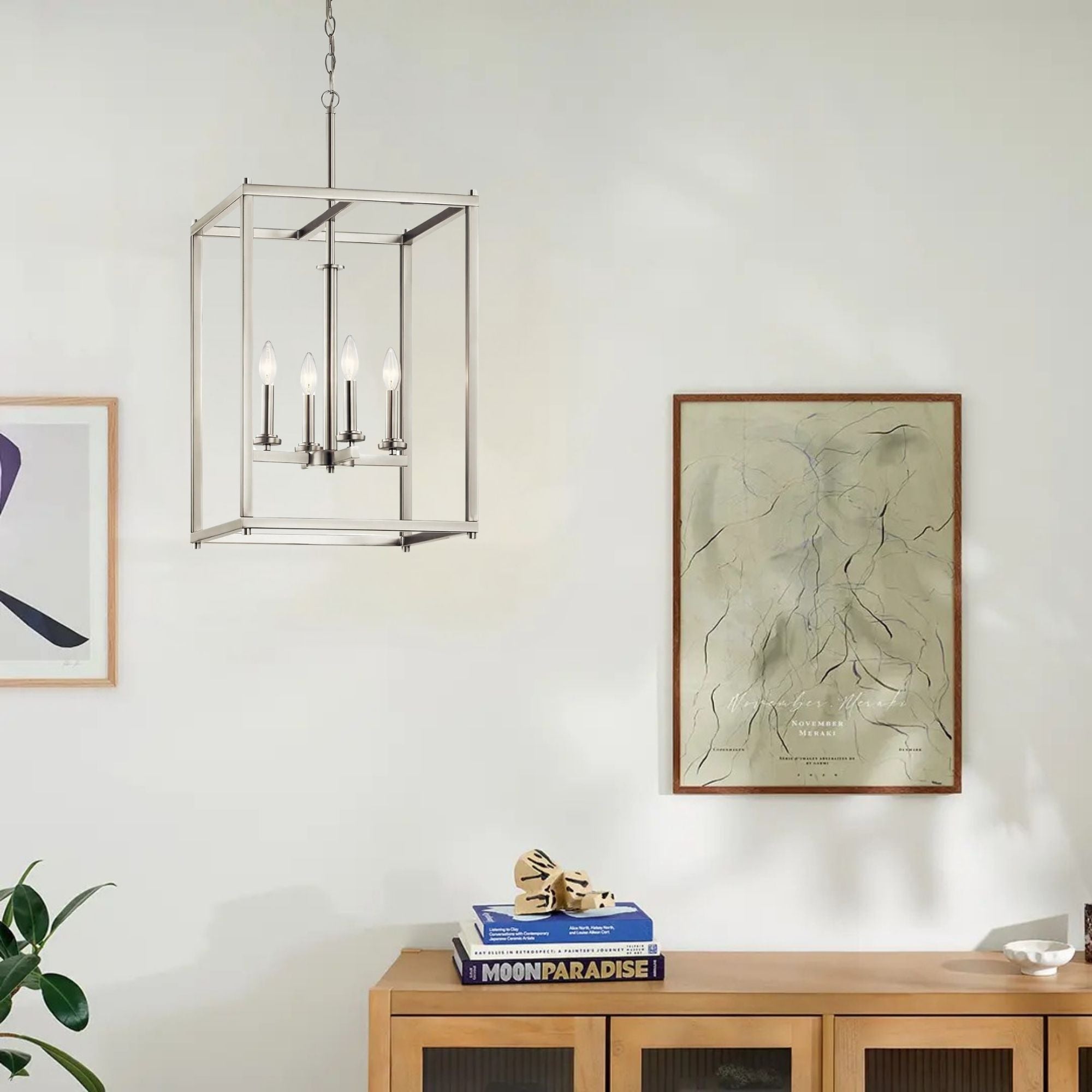 Crosby 16" 4-Light Foyer Pendant, Brushed Nickel Finish