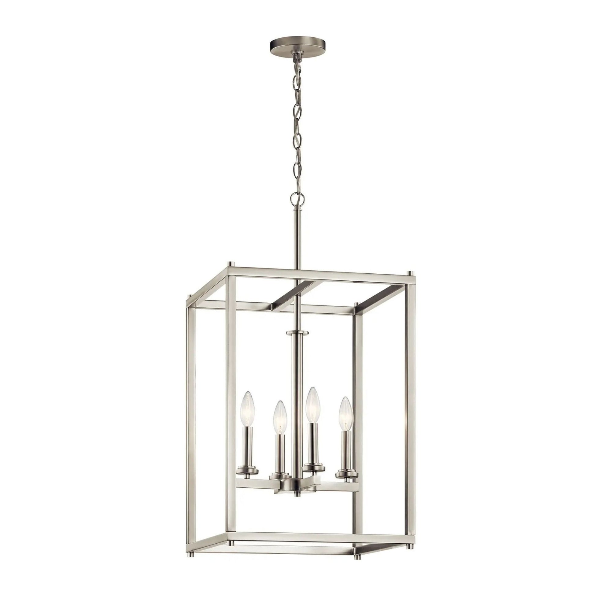 Crosby 16" 4-Light Foyer Pendant, Brushed Nickel Finish - Bees Lighting