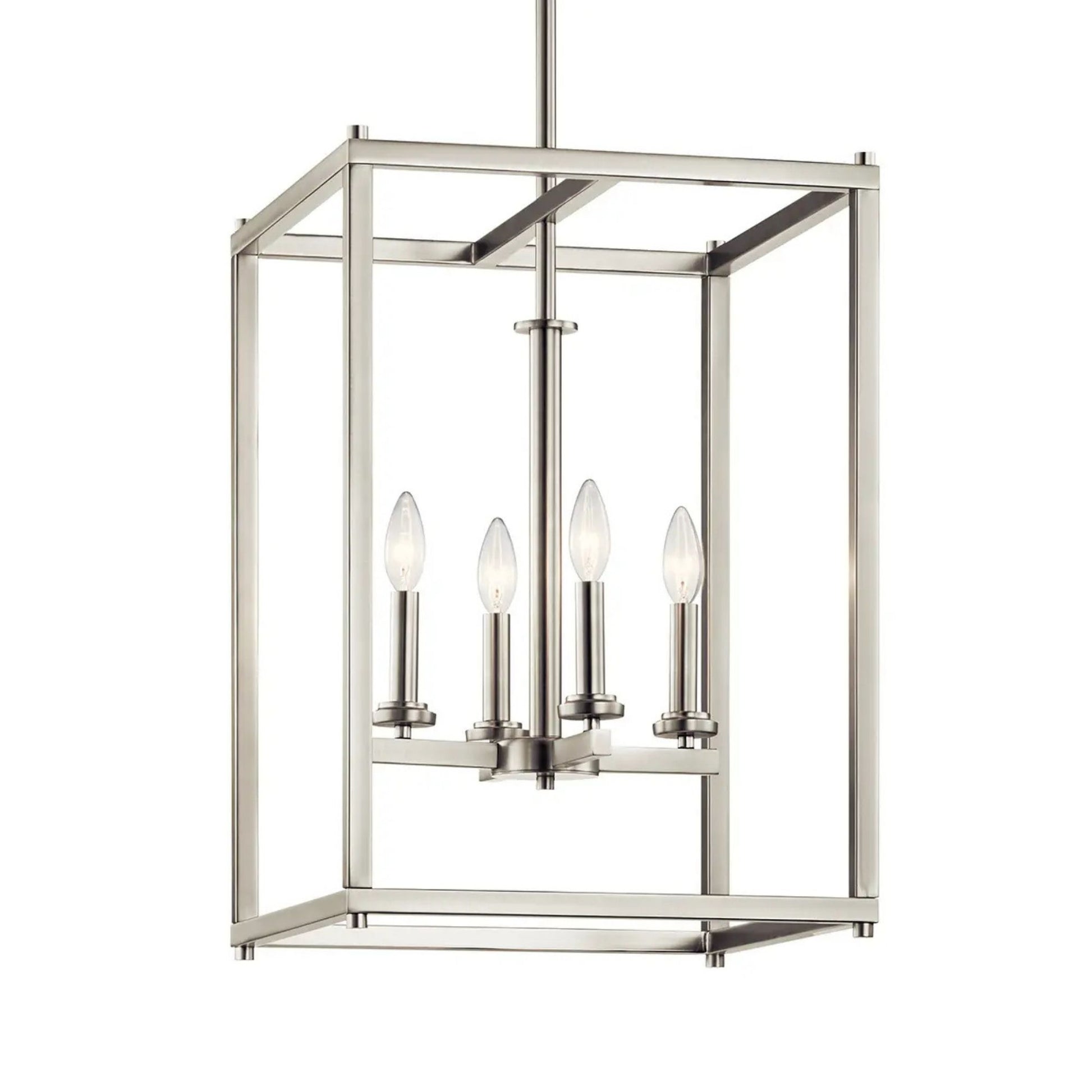 Crosby 16" 4-Light Foyer Pendant, Brushed Nickel Finish - Bees Lighting