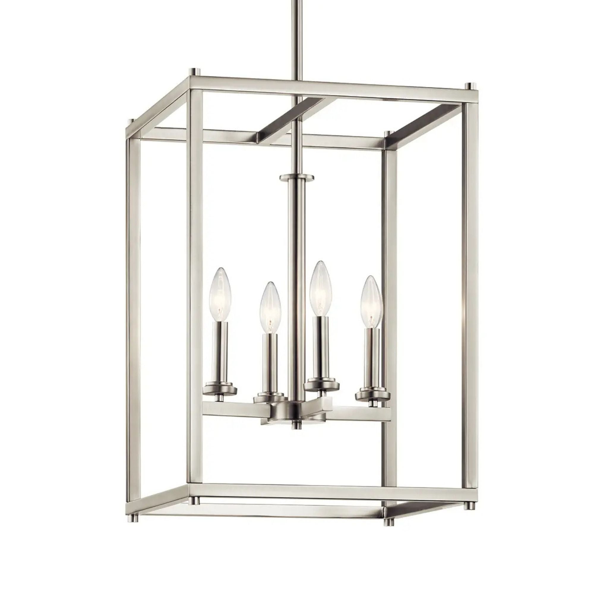 Crosby 16" 4-Light Foyer Pendant, Brushed Nickel Finish - Bees Lighting