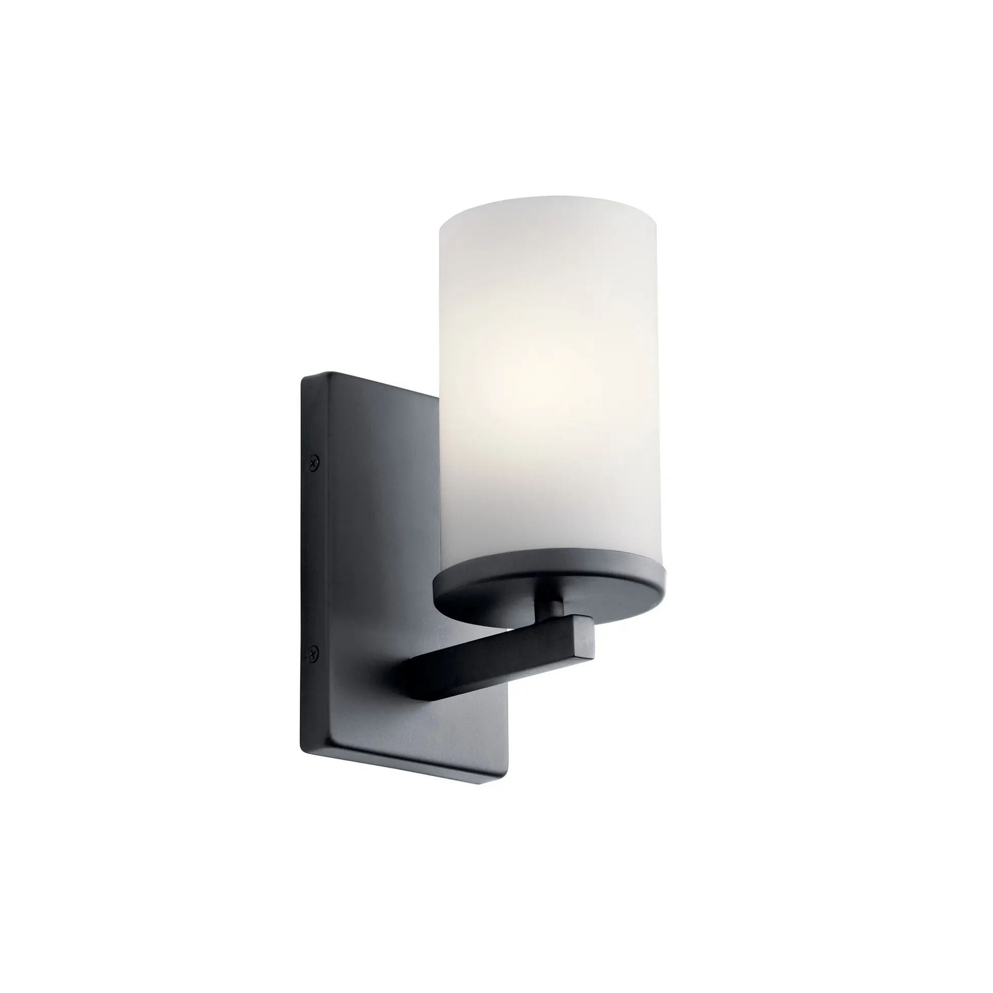Crosby 5" Wall Sconce, Black Finish, Opal Glass
