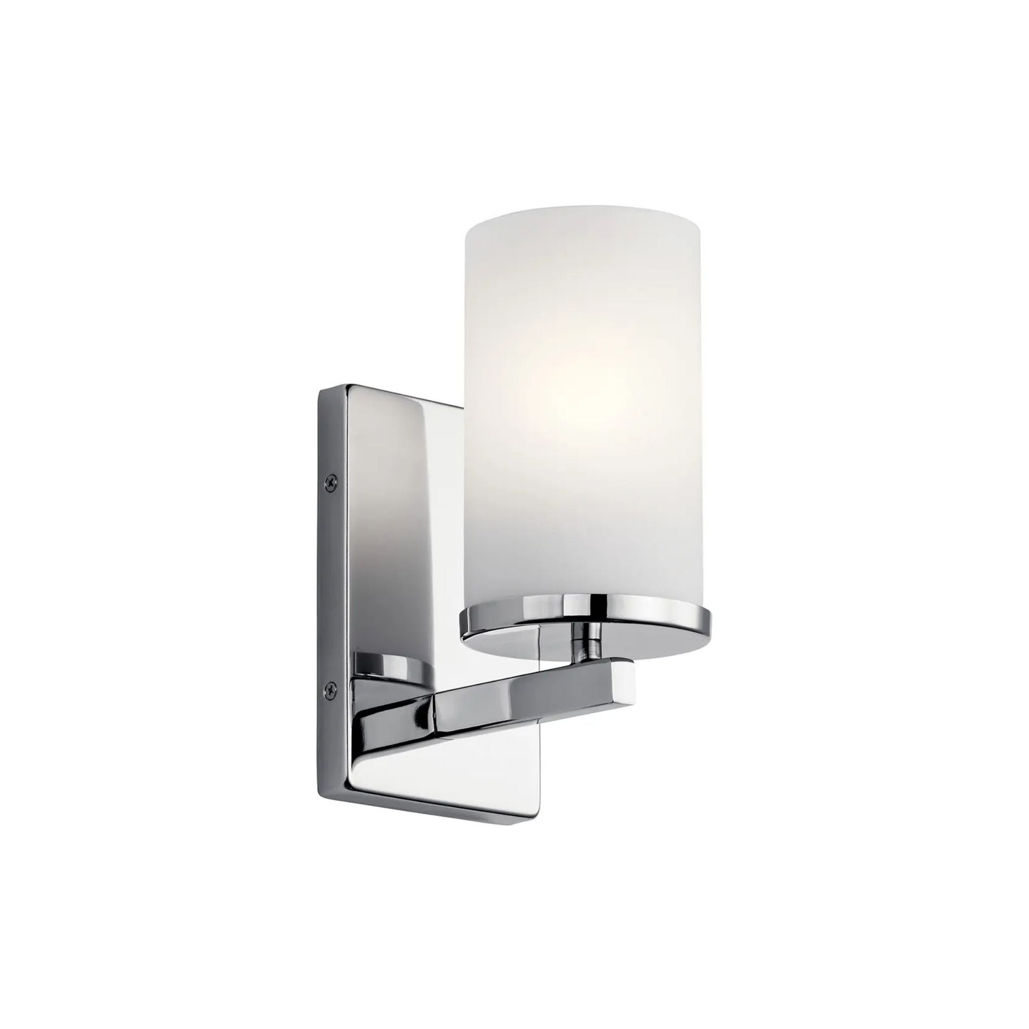 Crosby 5" Wall Sconce, Chrome Finish, Opal Glass