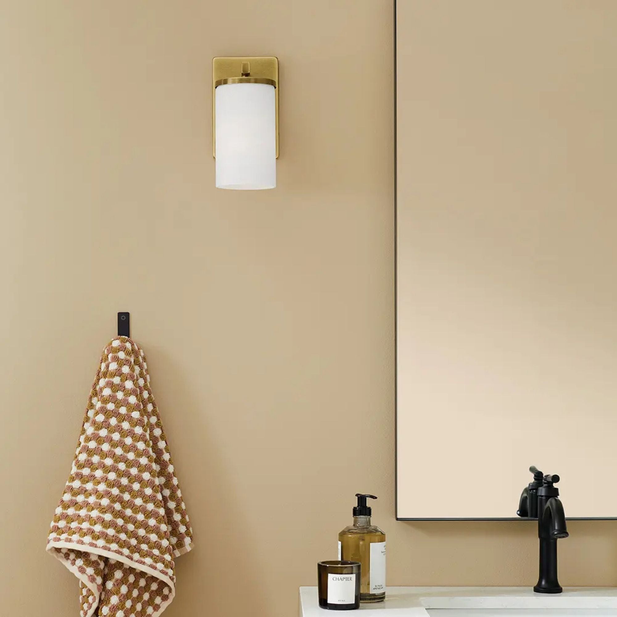 Crosby 5" Wall Sconce, Chrome Finish, Opal Glass