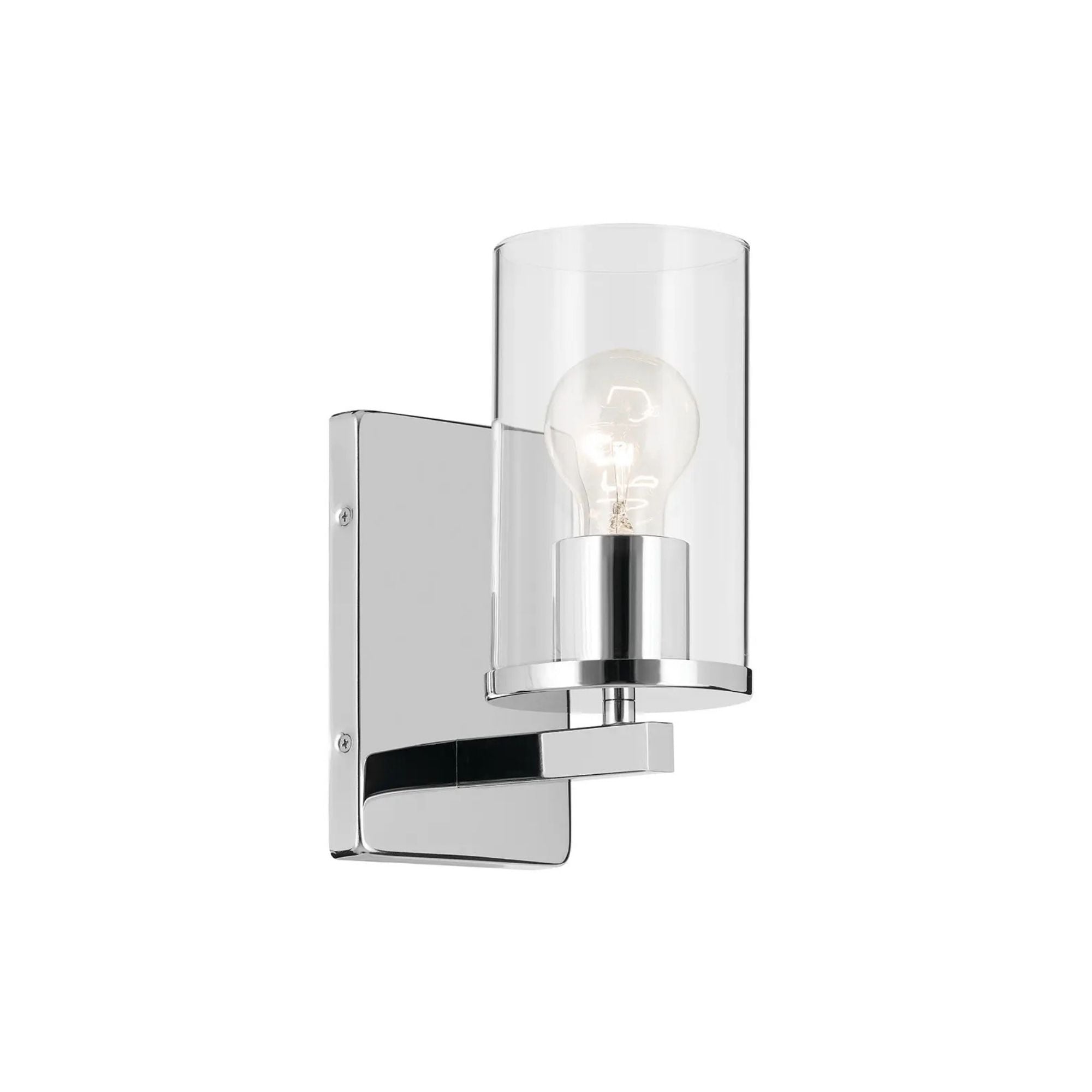 Crosby 5" Wall Sconce, Chrome Finish, Clear Glass