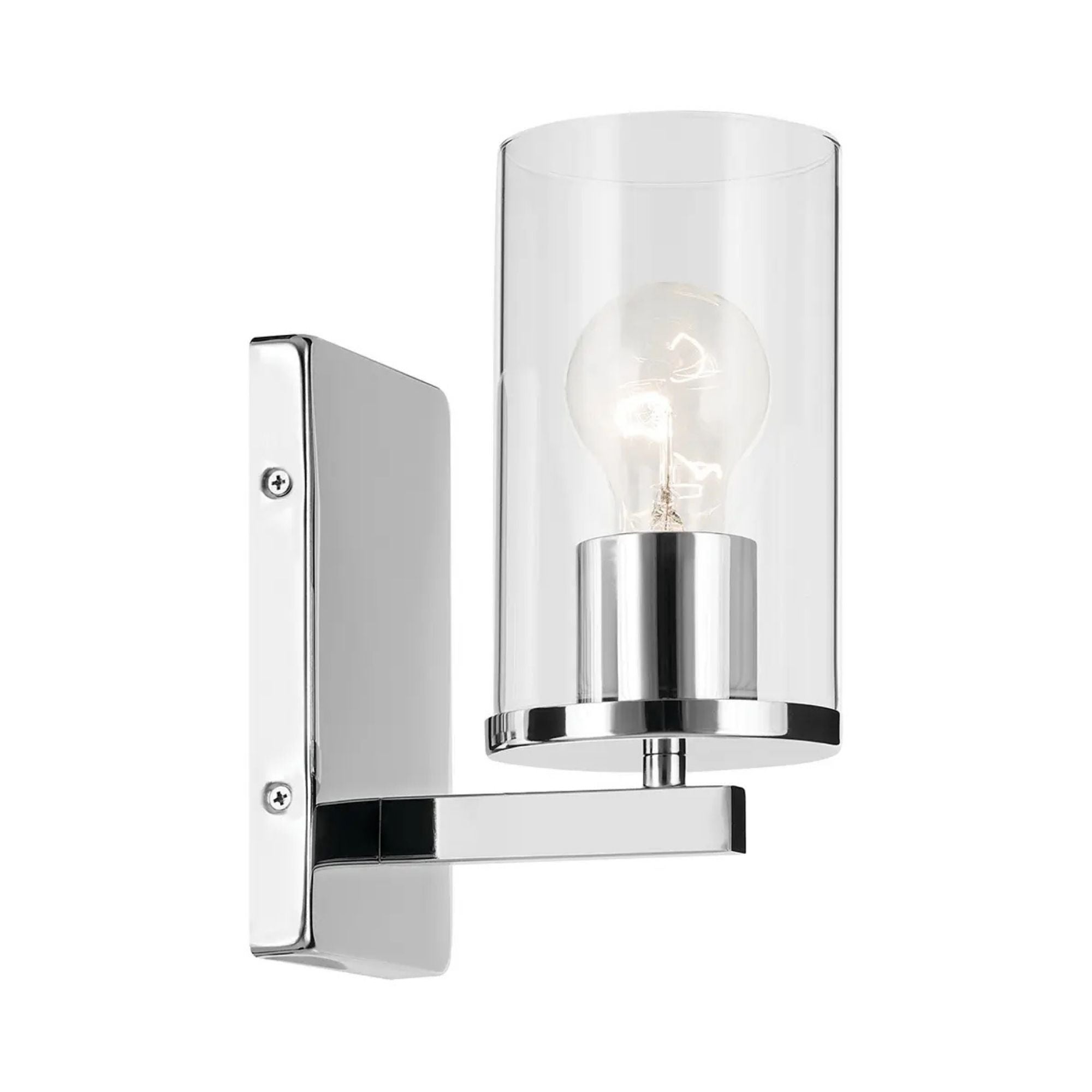 Crosby 5" Wall Sconce, Chrome Finish, Clear Glass