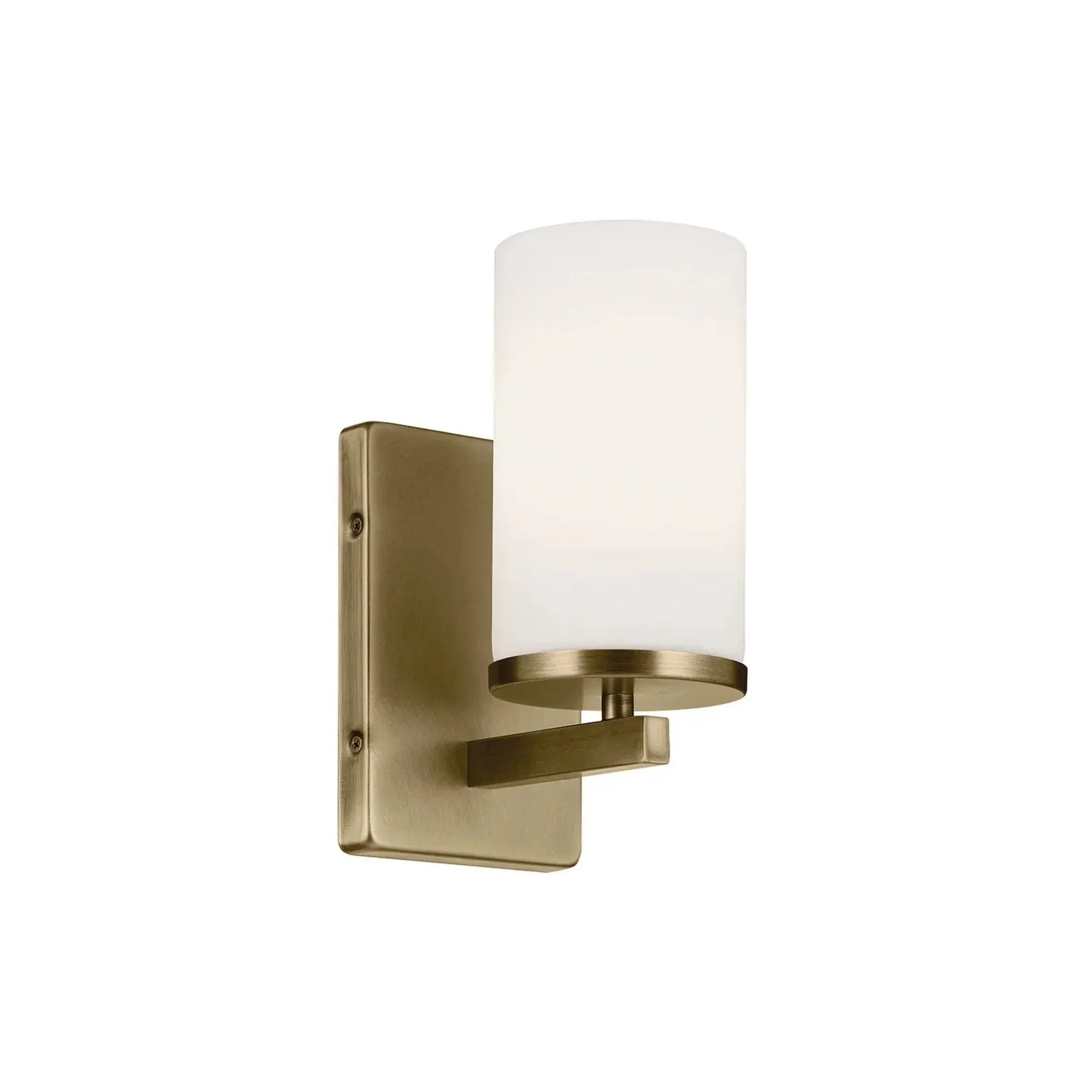 Crosby 5" Wall Sconce, Natural Brass Finish, Opal Glass - Bees Lighting