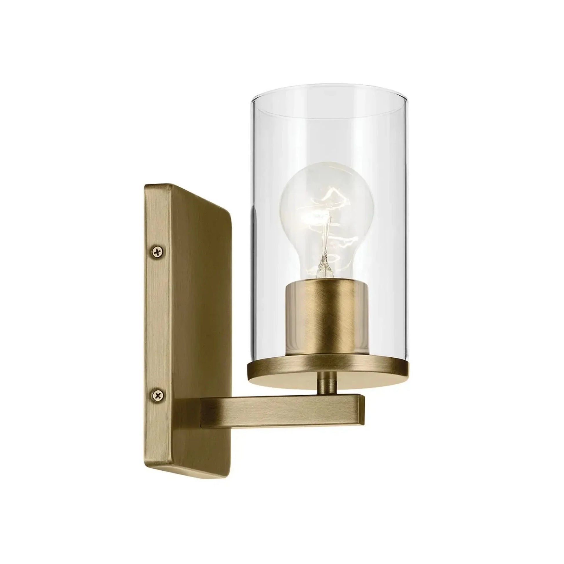Crosby 5" Wall Sconce, Natural Brass Finish, Clear Glass - Bees Lighting
