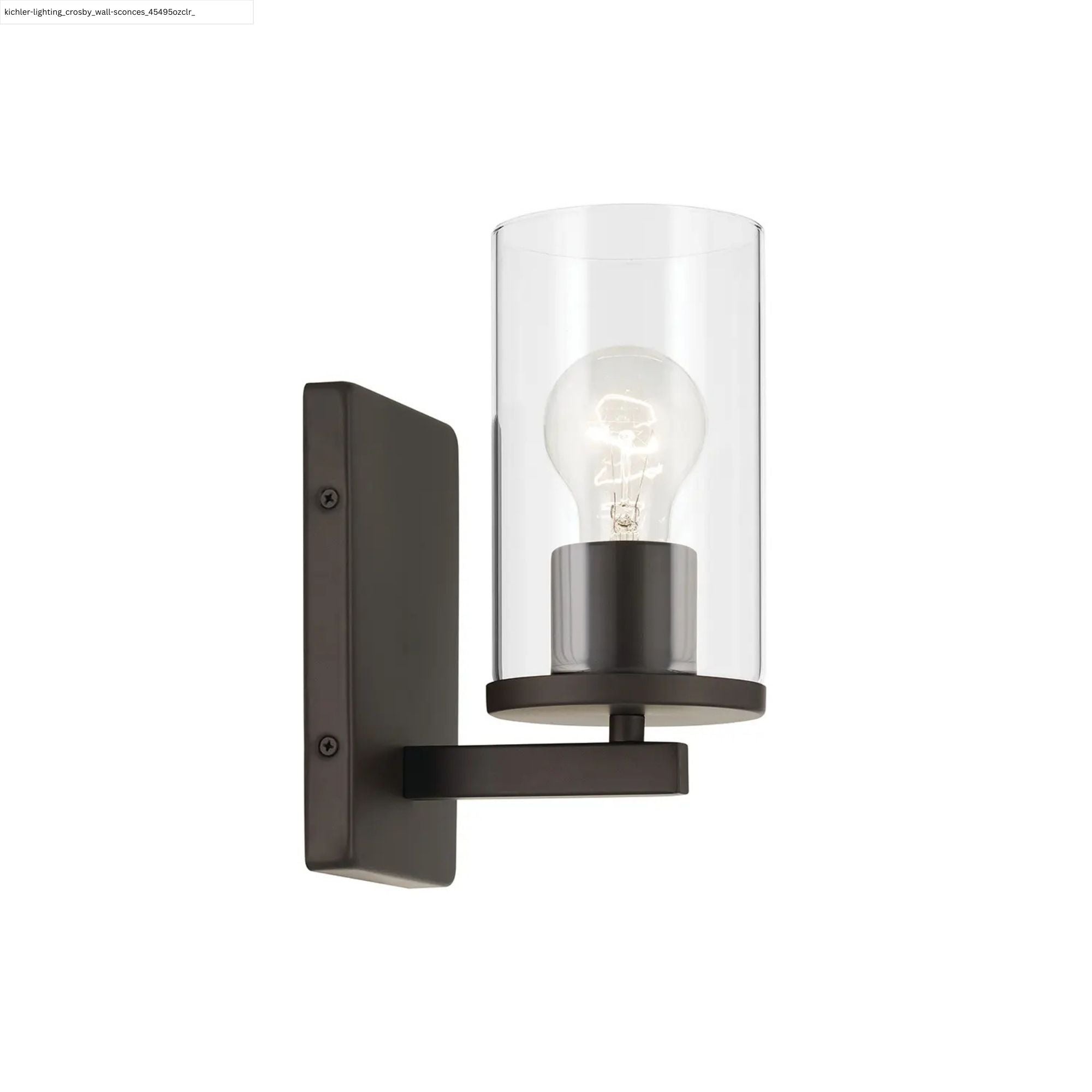 Crosby 5" Wall Sconce, Olde Bronze Finish, Clear Glass