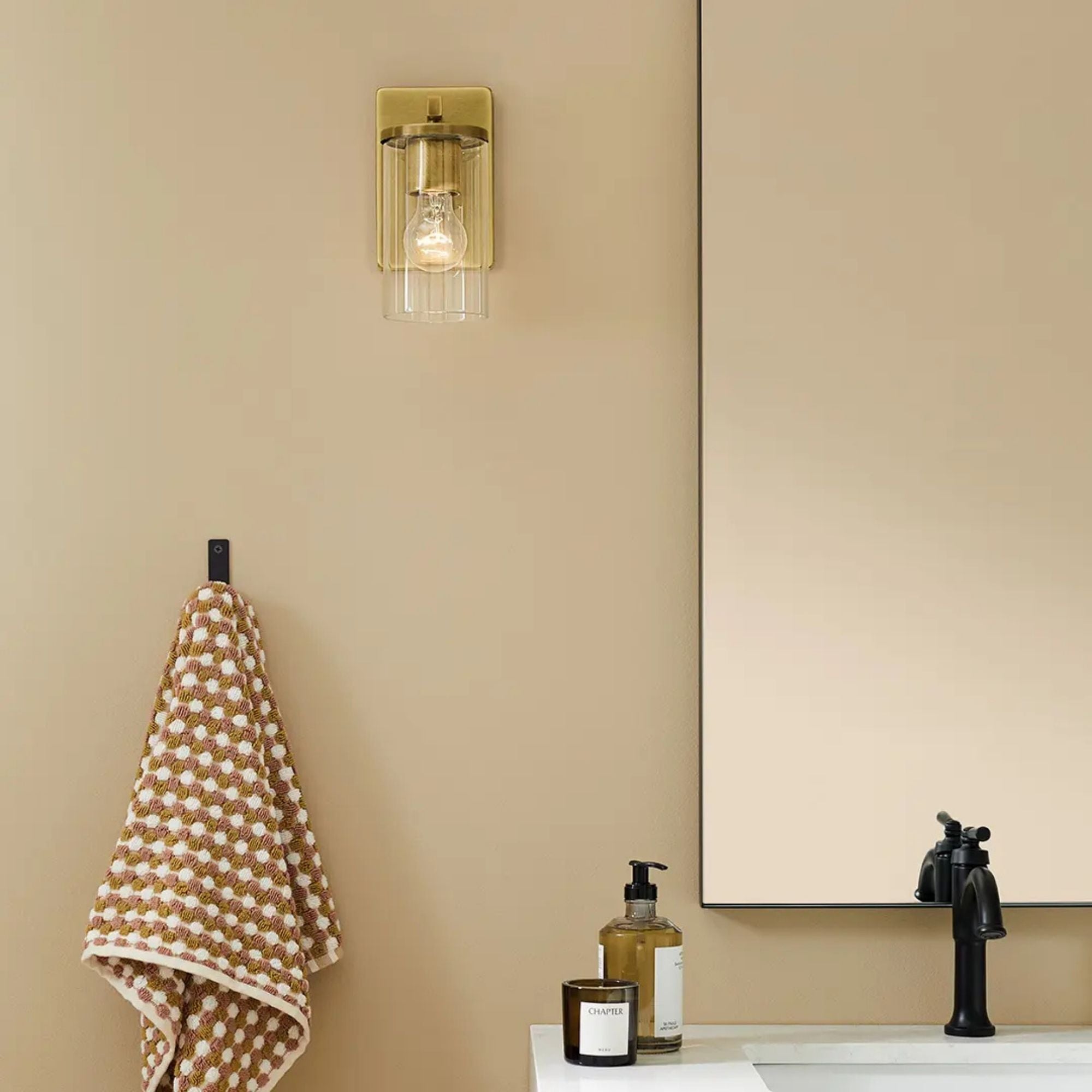Crosby 5" Wall Sconce, Olde Bronze Finish, Clear Glass