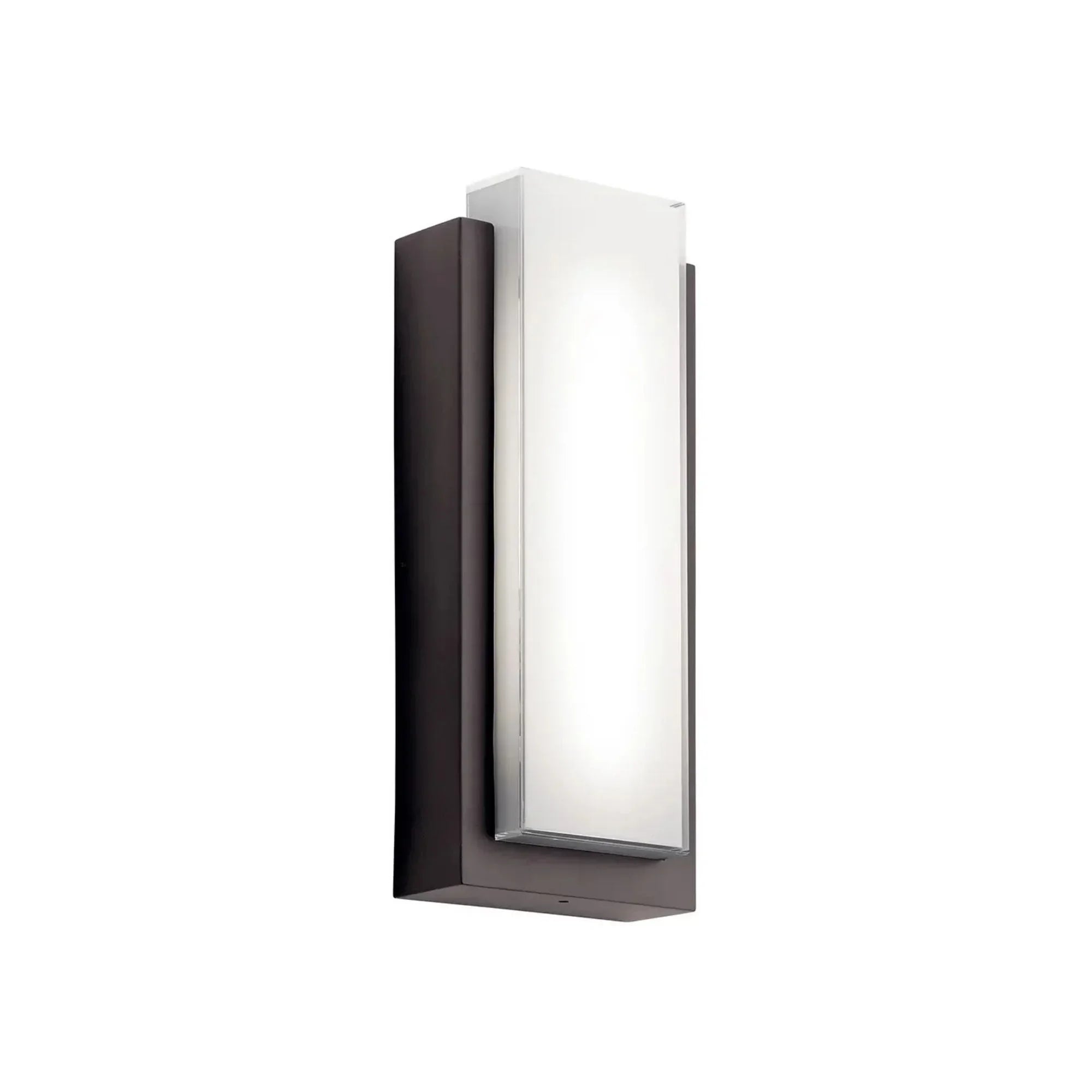 Kichler Dahlia 18.75 in. 2-Light Outdoor Sconce, Architectural Bronze with Clear & Painted White Inside Glass