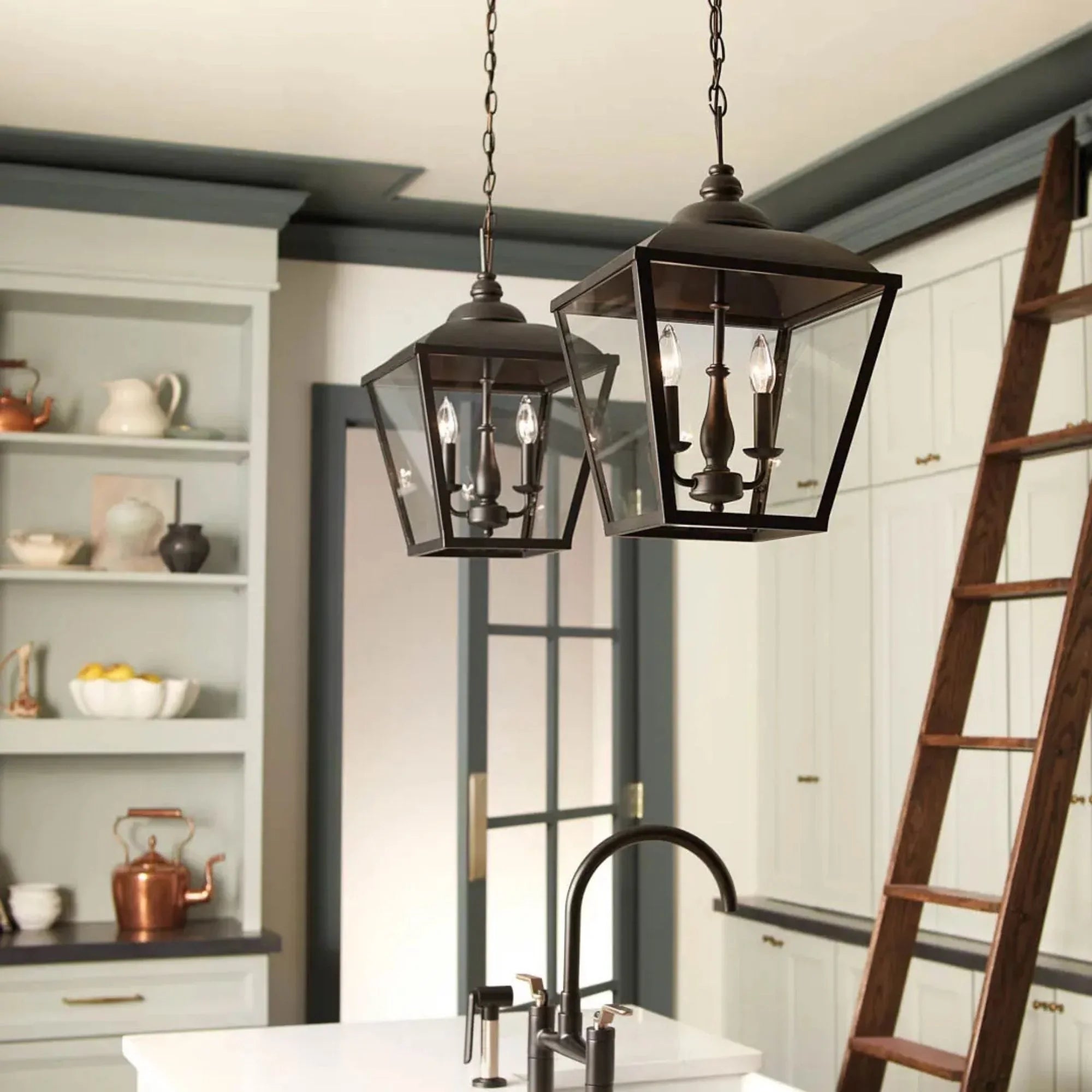 Kichler Dame 19.5 in. 2-Light Pendant, Textured Black