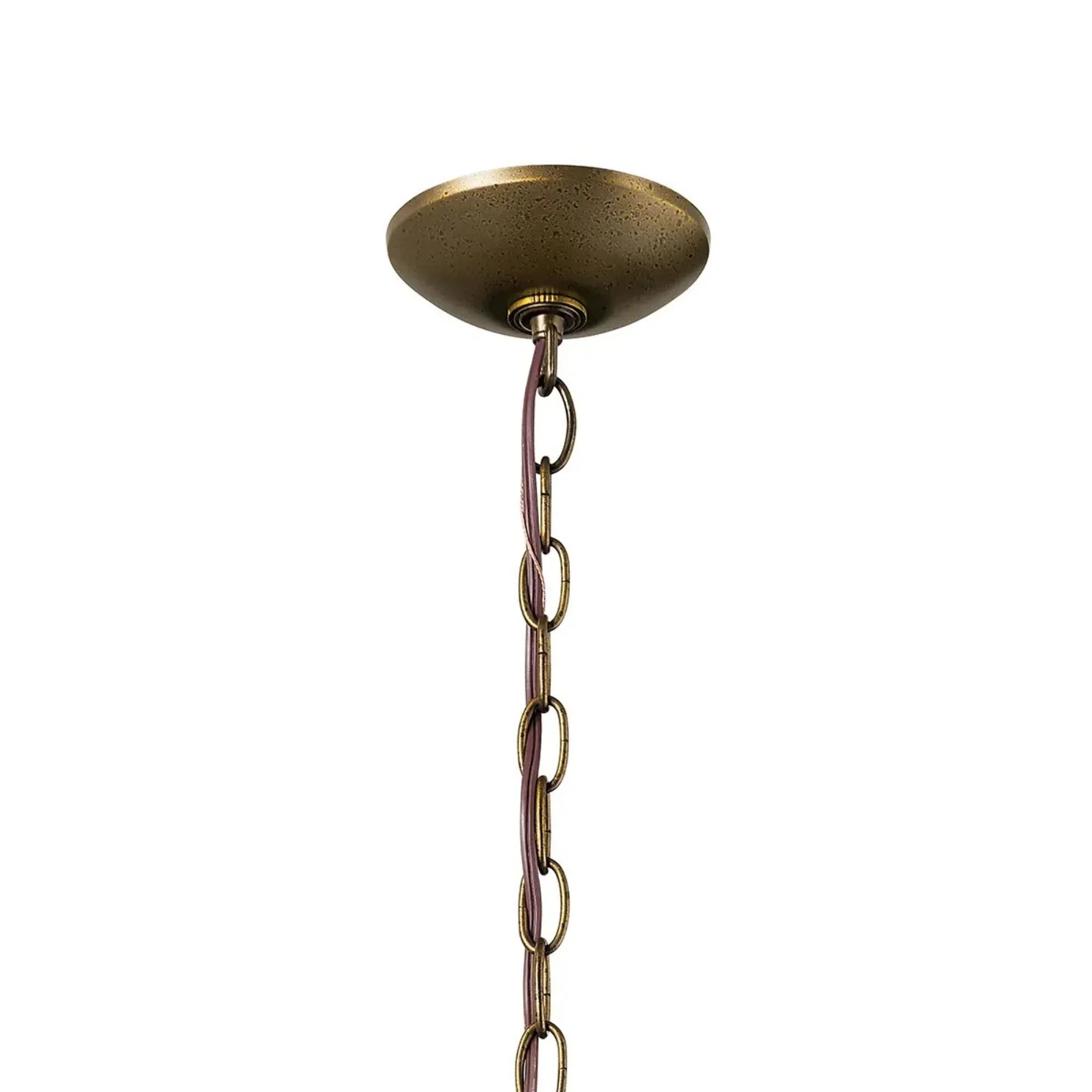 Kichler Dame 19.5 in. 2-Light Pendant, Character Bronze with Glass Frame