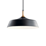 Kichler Danika 9.25 in. 1-Light Pendant, Black with Metal Dome Shade