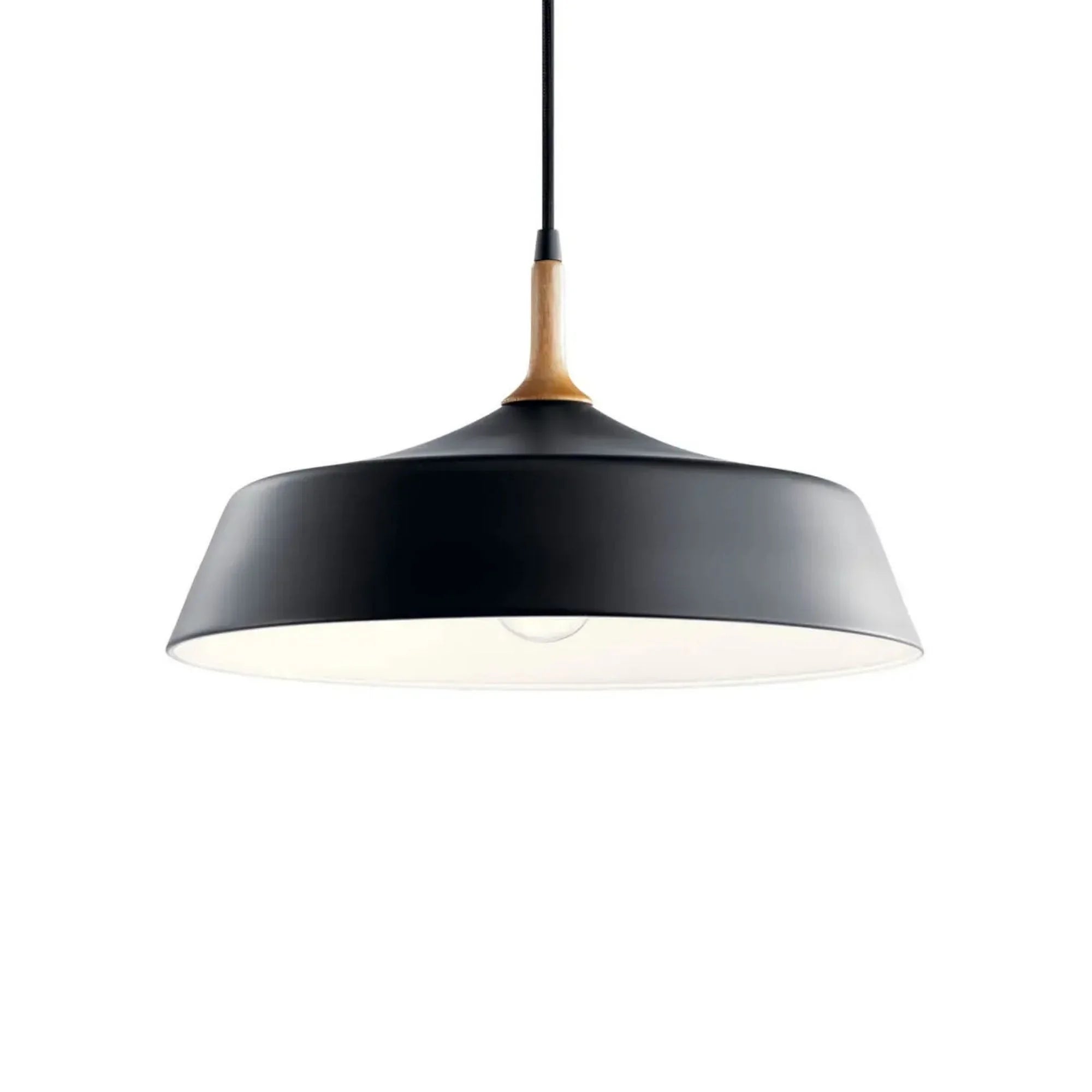 Kichler Danika 9.25 in. 1-Light Pendant, Black with Metal Dome Shade