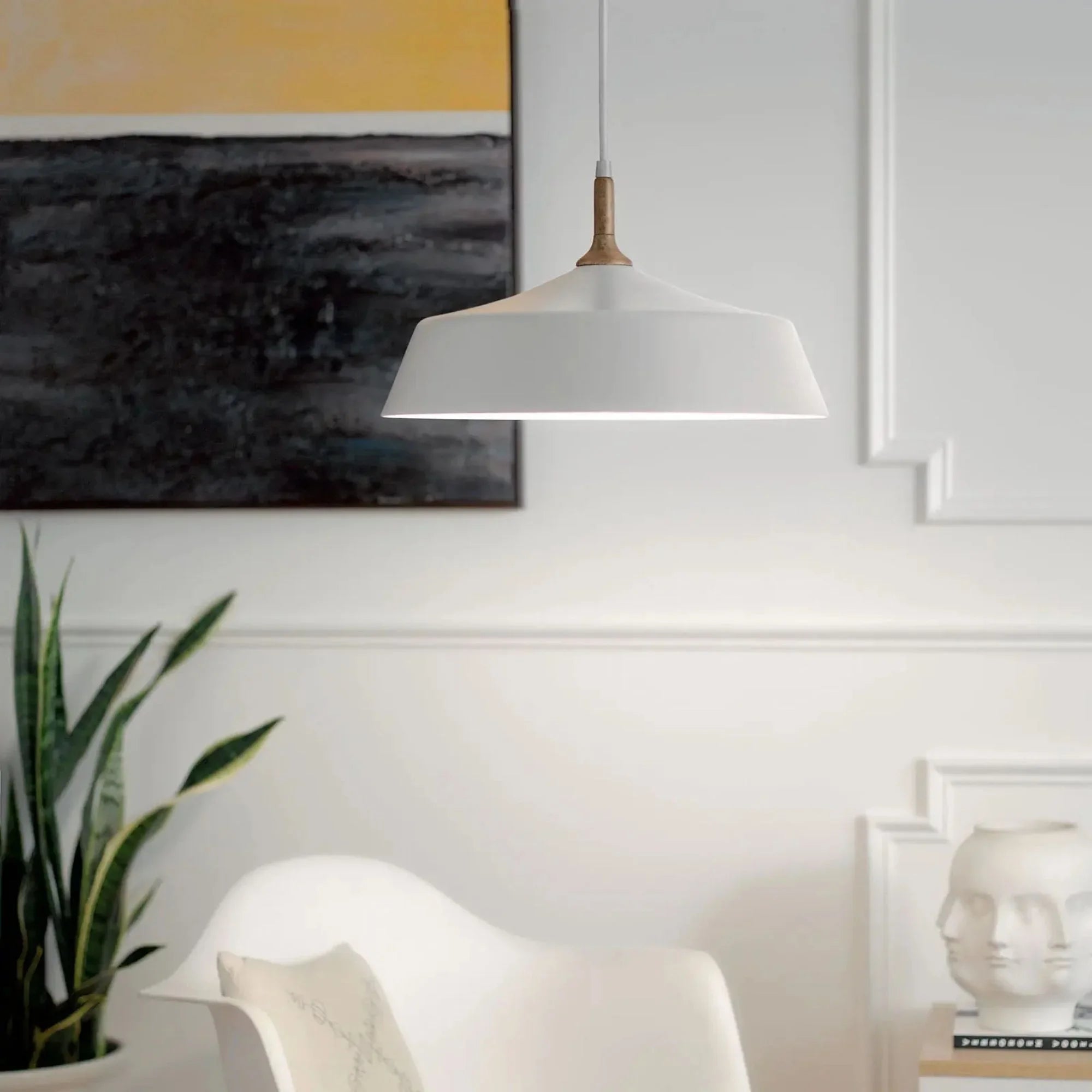 Danika 16" Pendant, White Finish