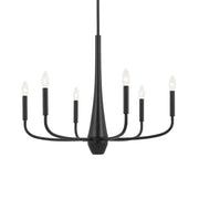 Deela 28" 6-Light Chandelier, Black Finish