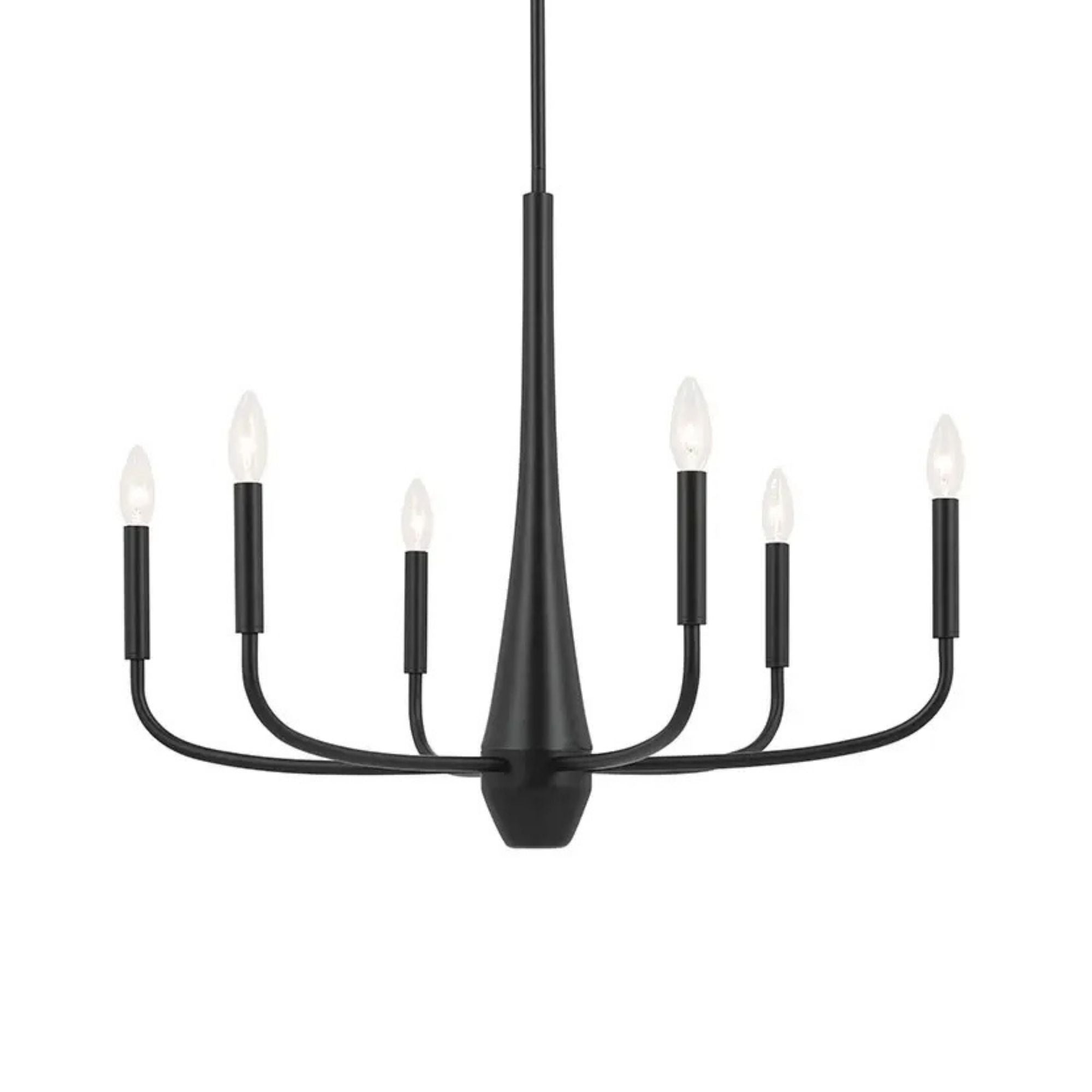 Deela 28" 6-Light Chandelier, Black Finish