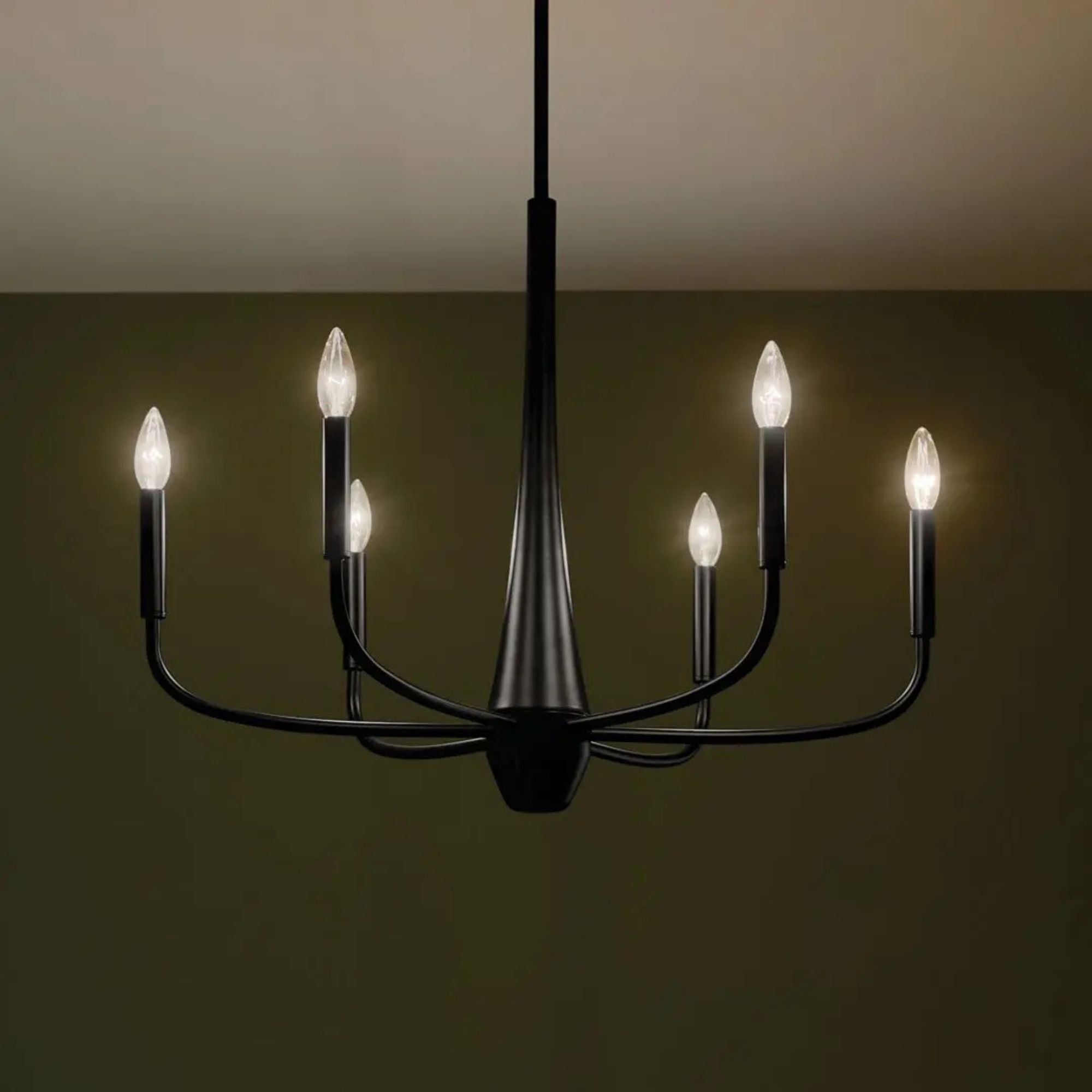 Deela 28" 6-Light Chandelier, Black Finish
