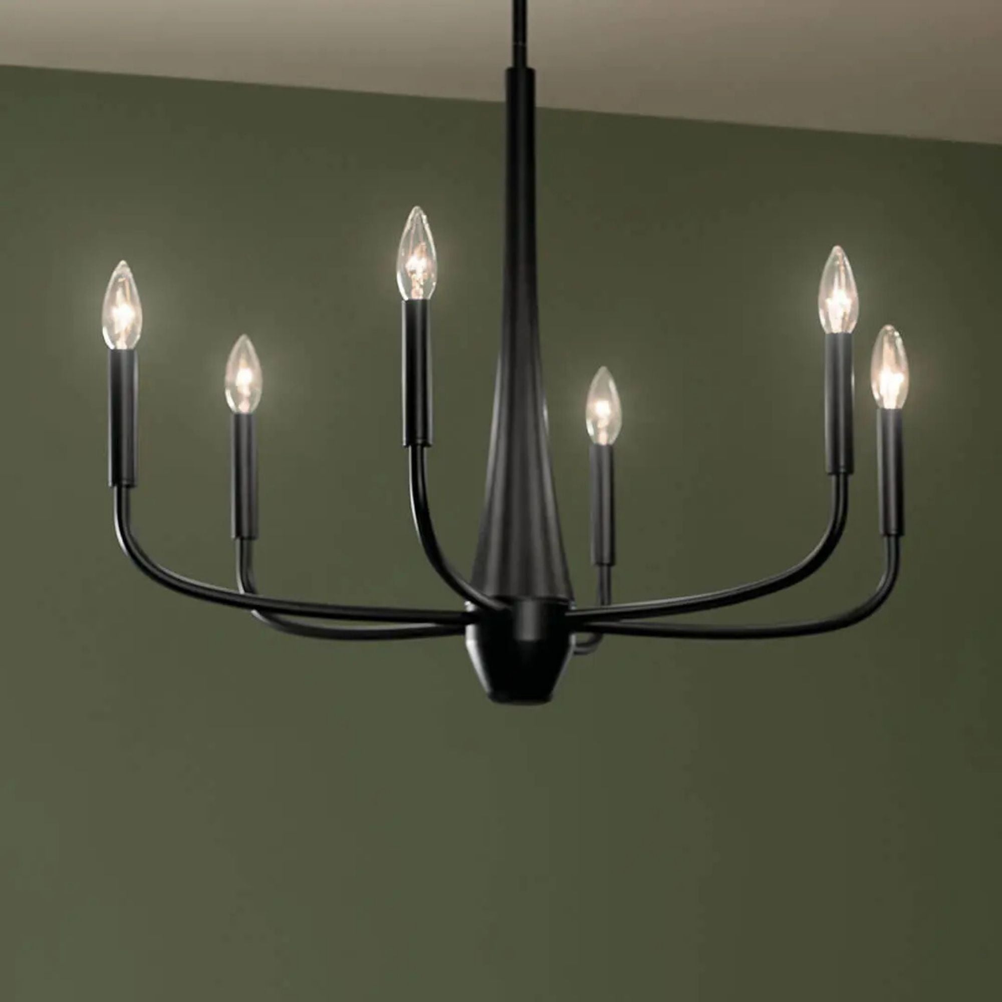 Deela 28" 6-Light Chandelier, Black Finish