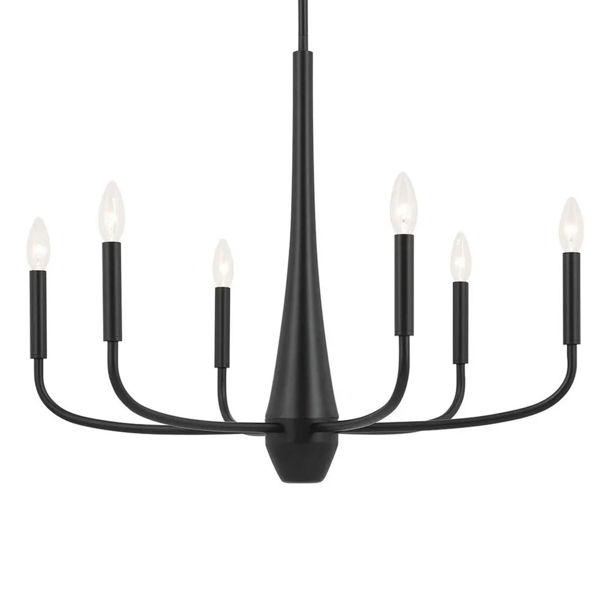 Deela 28" 6-Light Chandelier, Black Finish