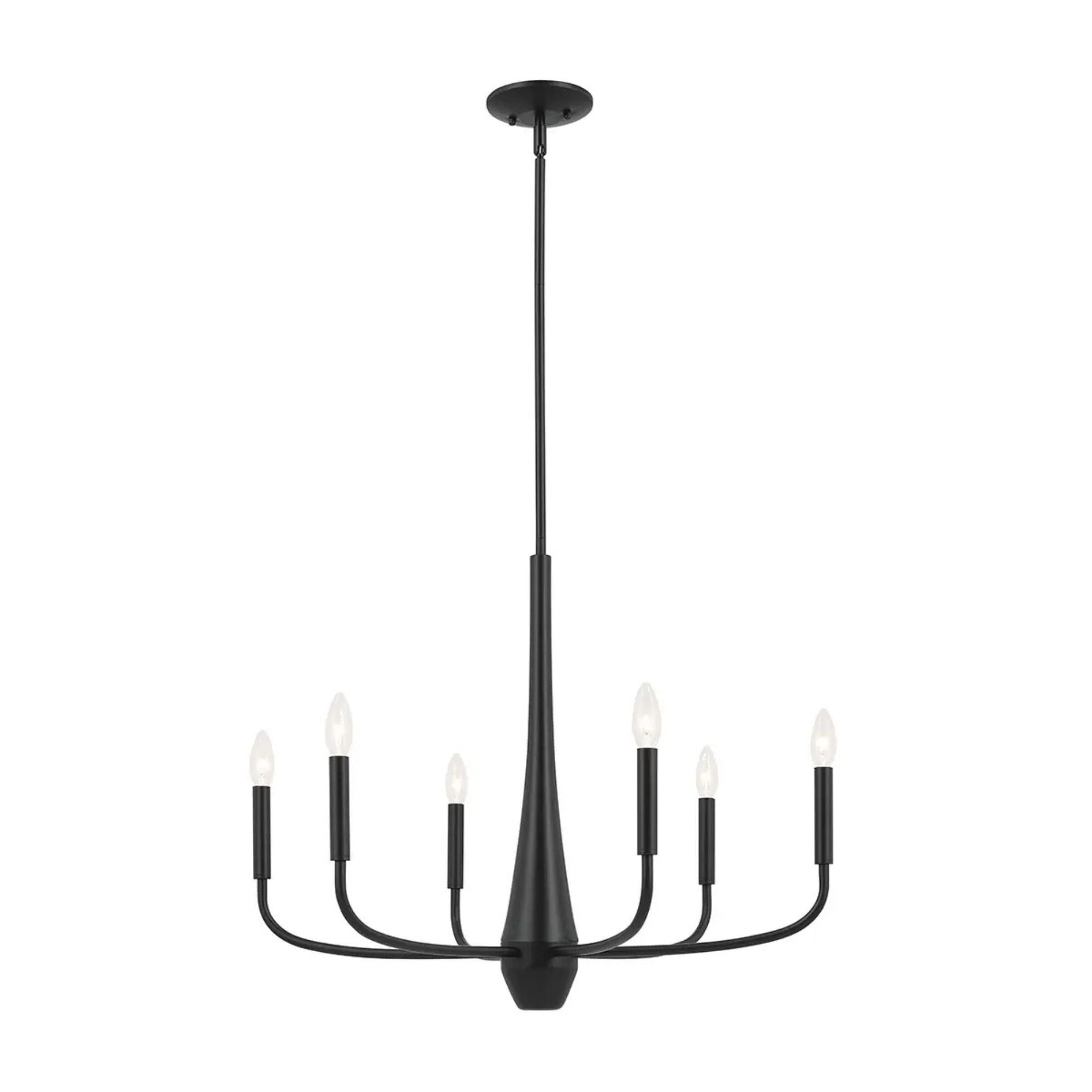 Deela 28" 6-Light Chandelier, Black Finish