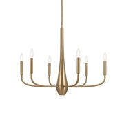 Deela 28" 6-Light Chandelier, Champagne Bronze Finish