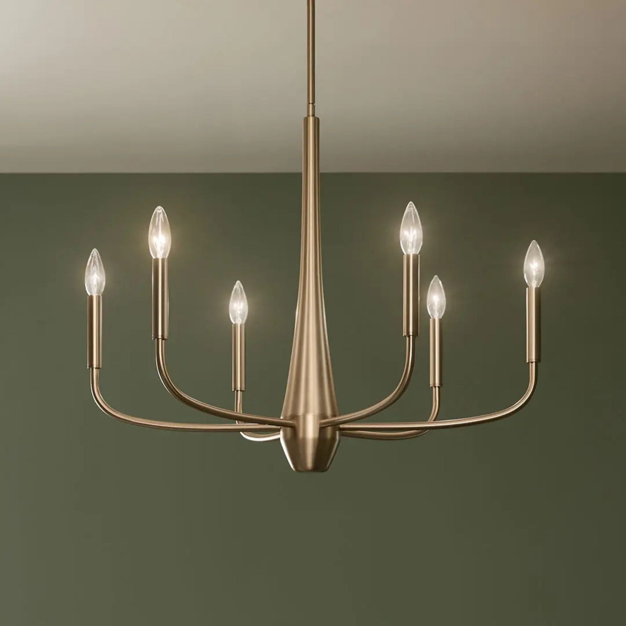 Deela 28" 6-Light Chandelier, Champagne Bronze Finish